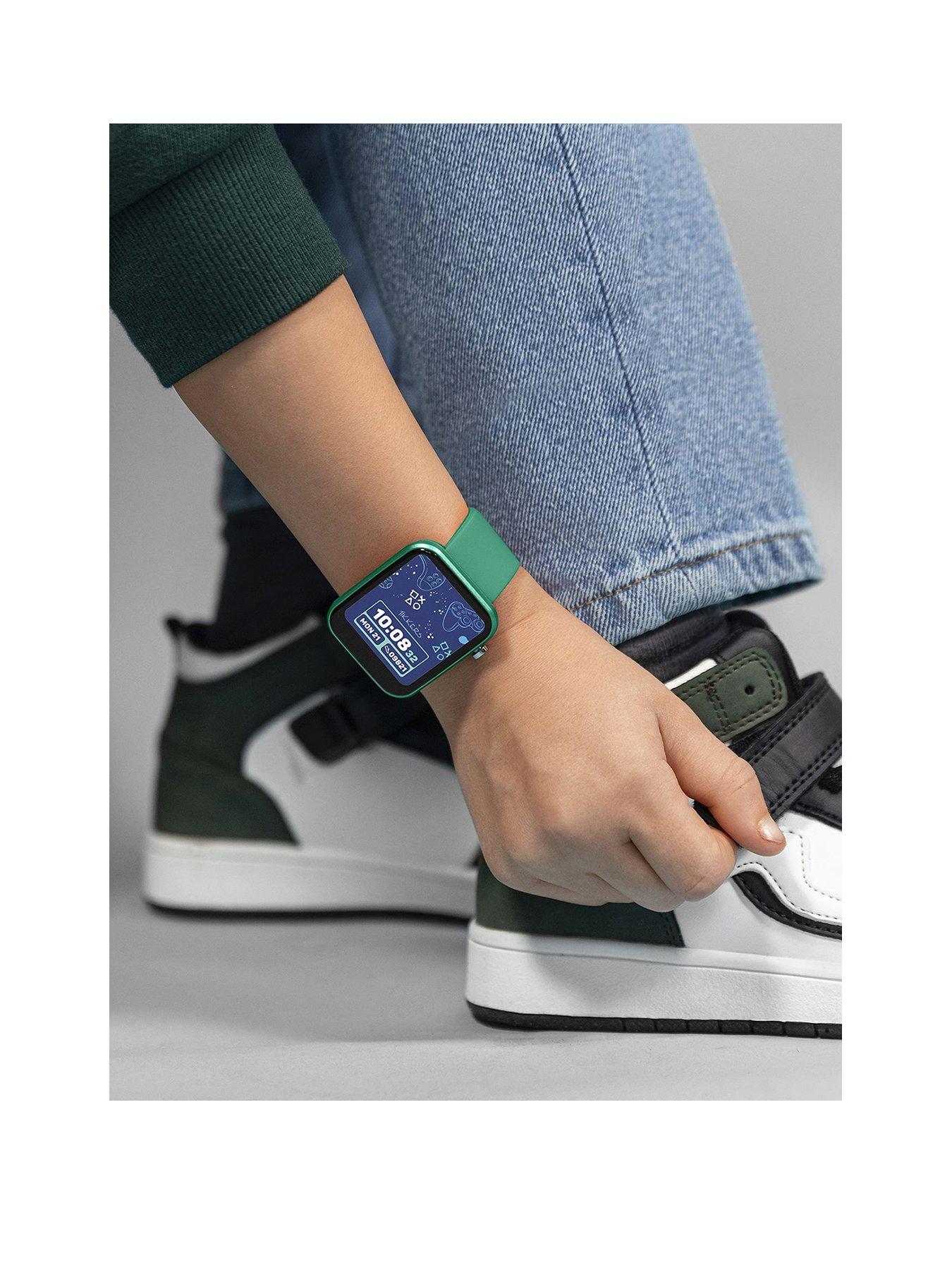 Image 2 of 6 of Tikkers Smart Series 13 Smart Watch and Green Silicone Strap Set