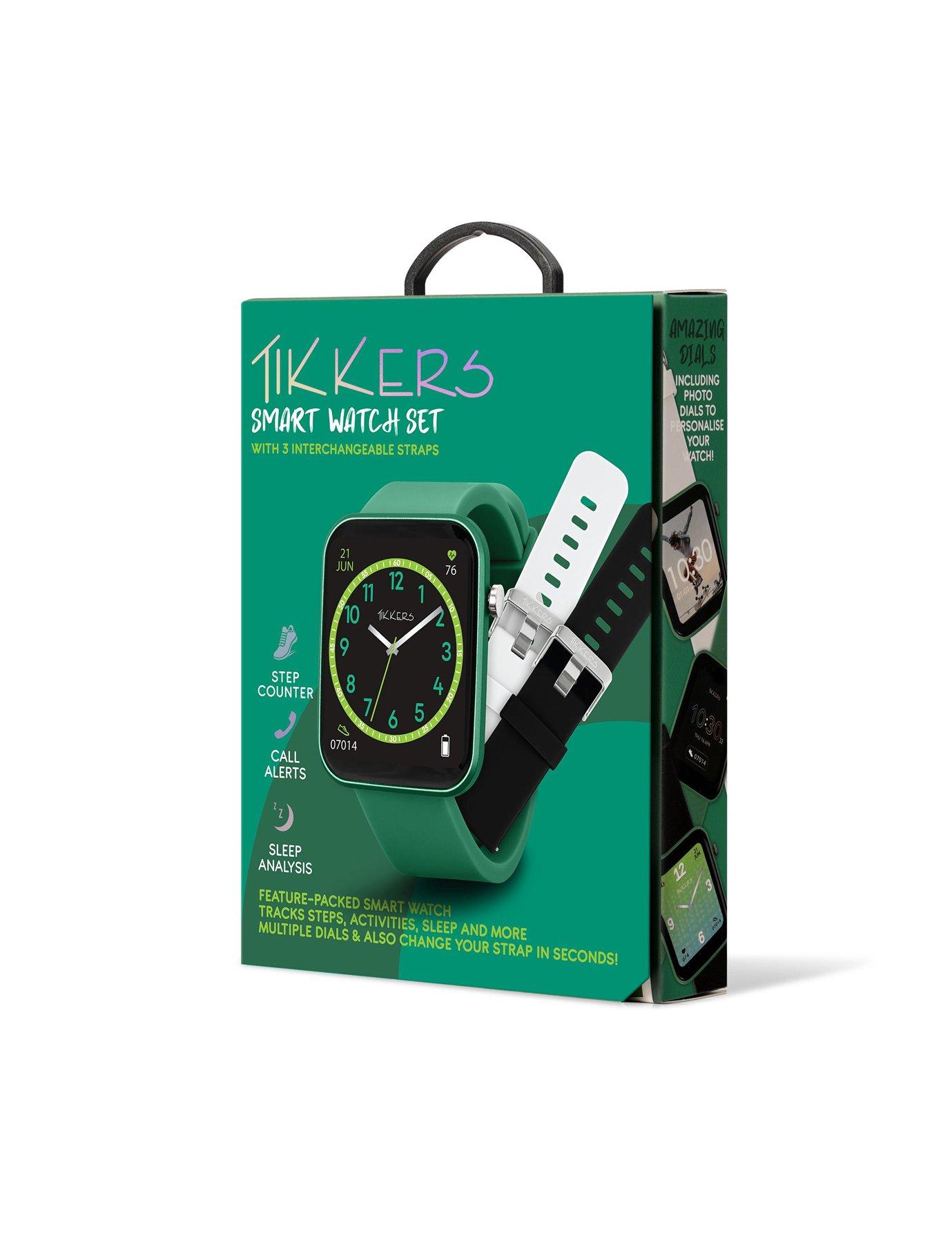 Image 6 of 6 of Tikkers Smart Series 13 Smart Watch and Green Silicone Strap Set