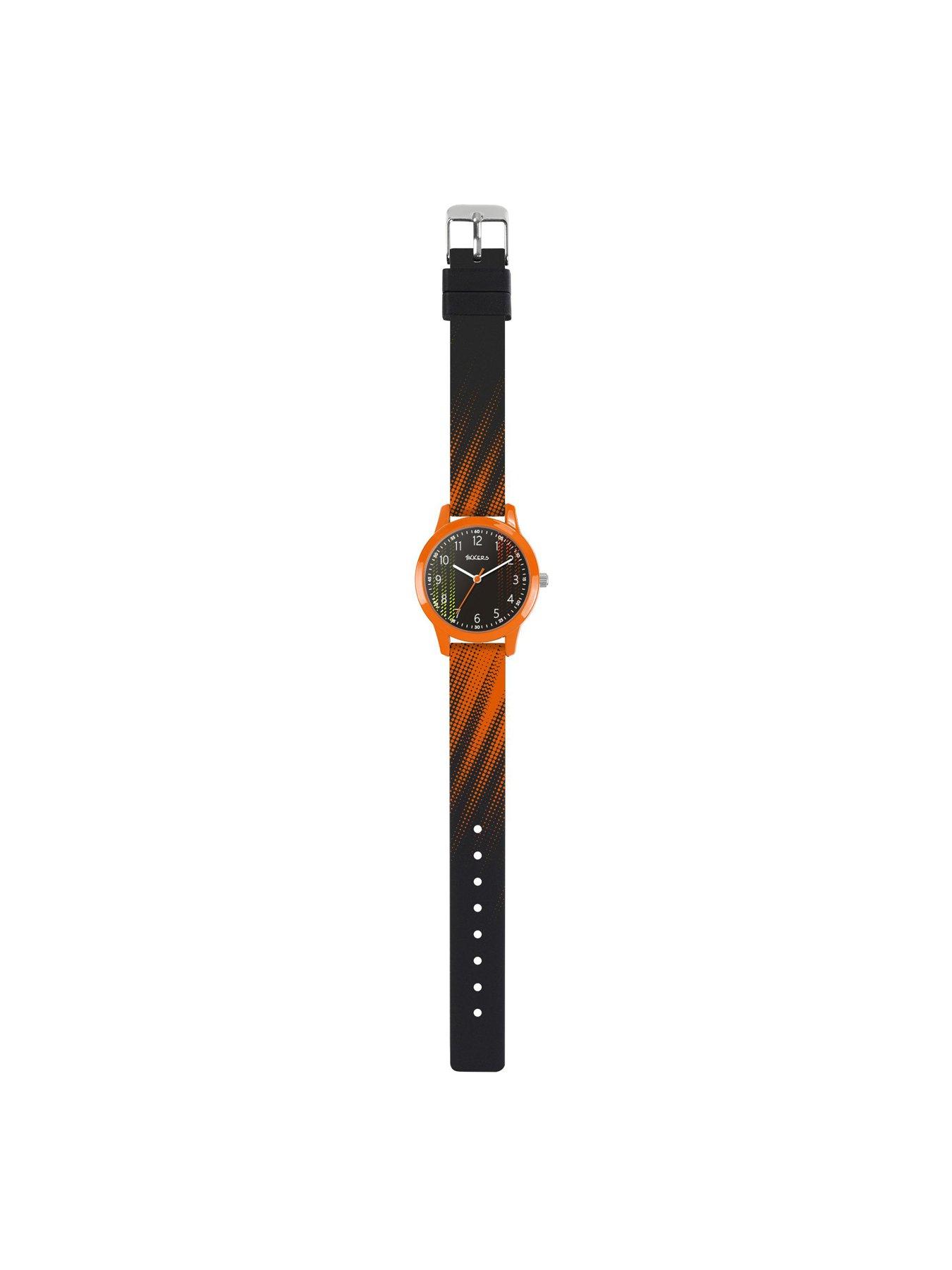 Image 4 of 7 of Tikkers Black &amp; Orange Football Watch, Necklace and Wallet Gift Set