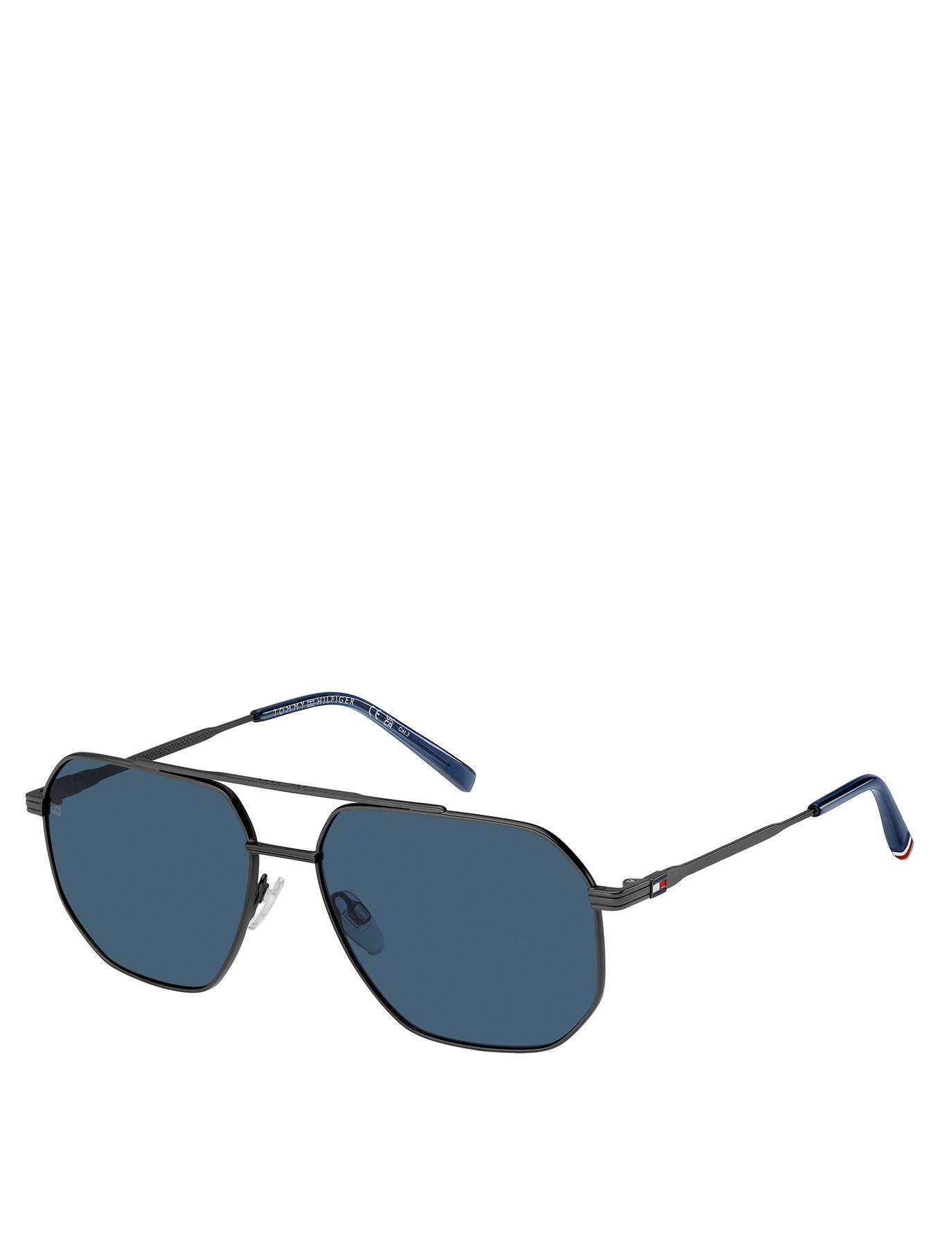 undefined Blue Metal Rectangular Sunglasses