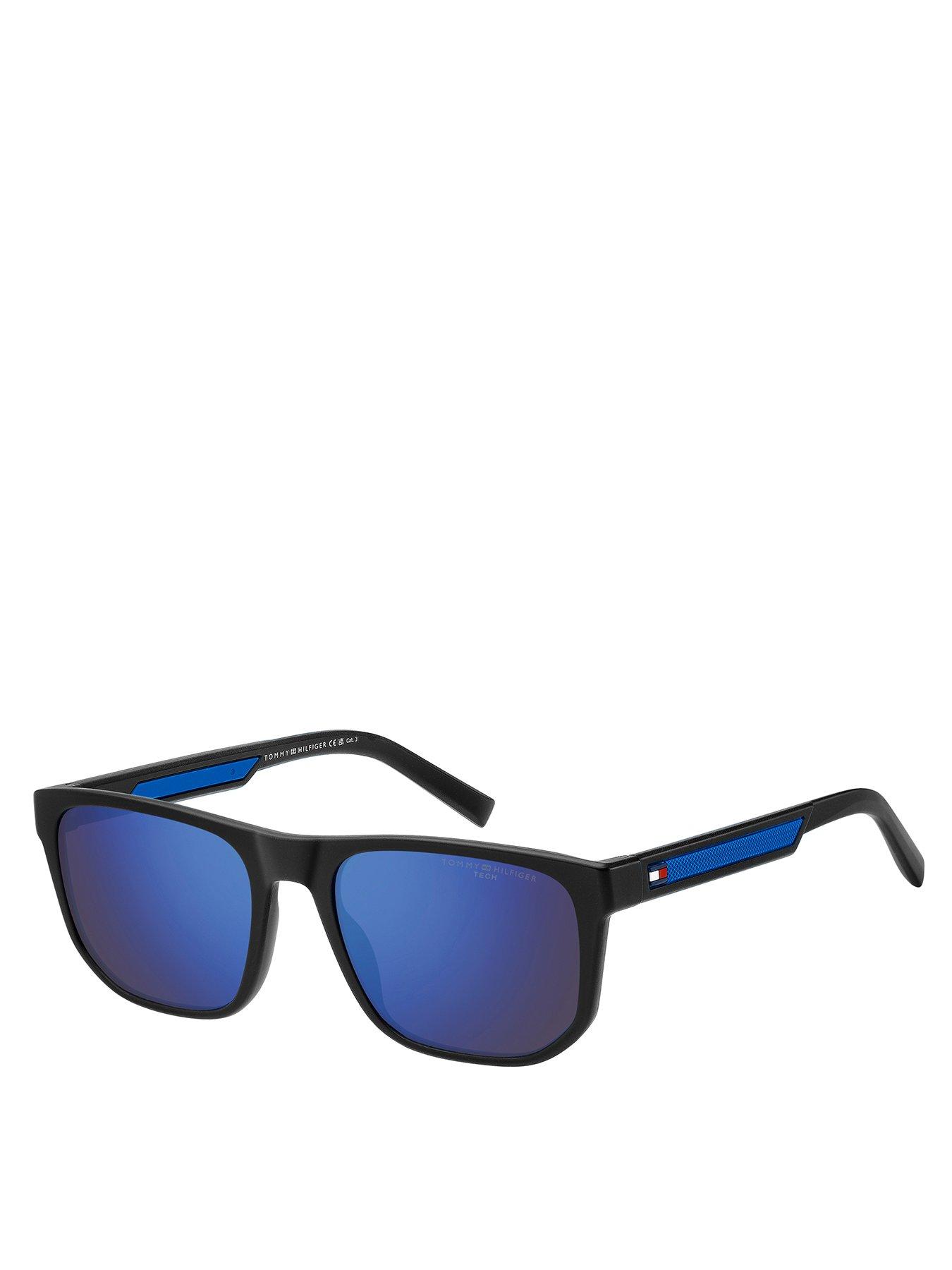 Tommy Hilfiger: Blue Ml Sqaure Sunglasses