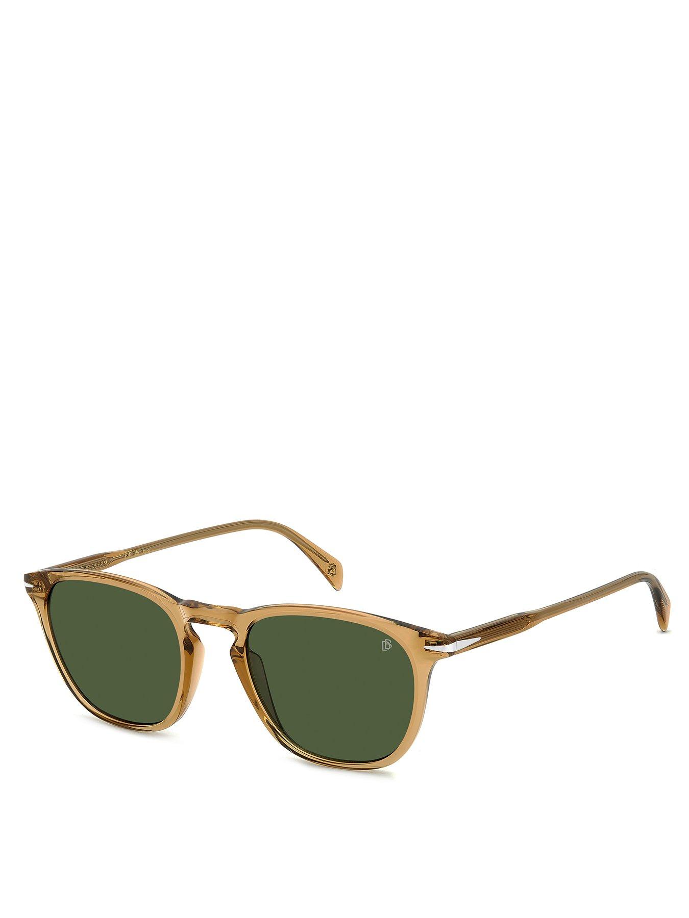 Eyewear by David Beckham Green Rectangular Sunglasses