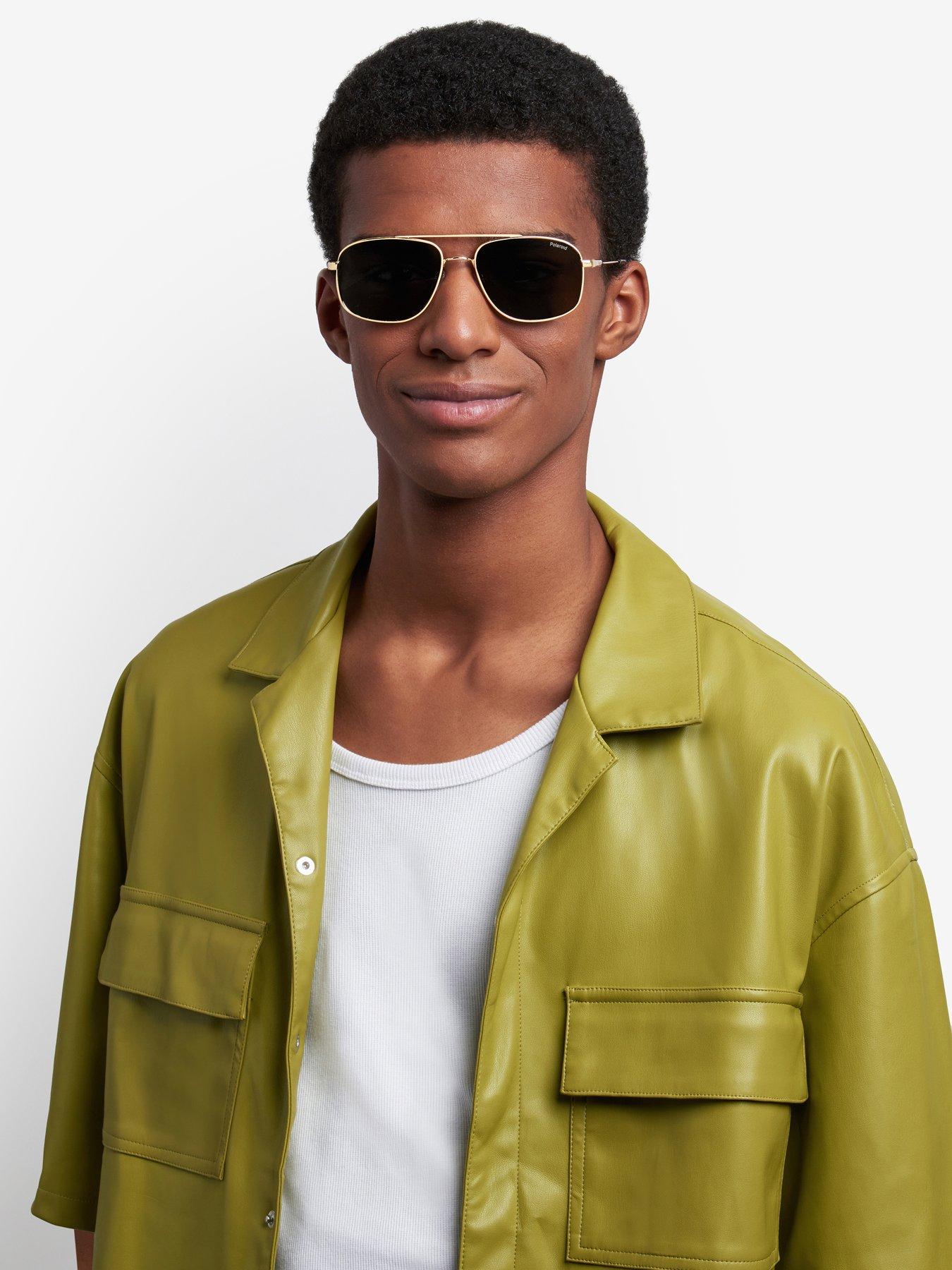 Image 1 of 5 of Polaroid Metal Rectangular&nbsp;Sunglasses