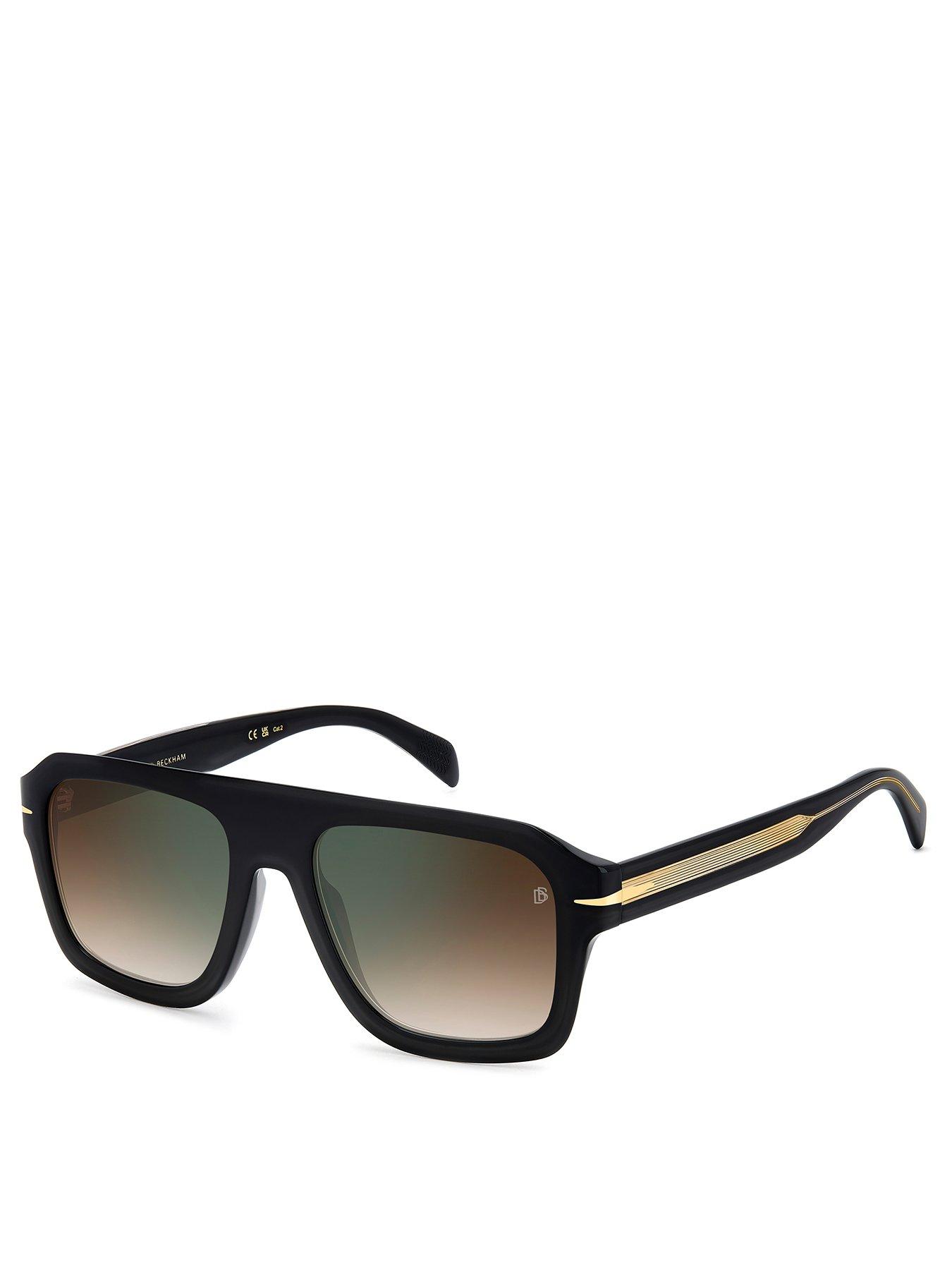 undefined Gold Acetate Rectangular Sunglasses