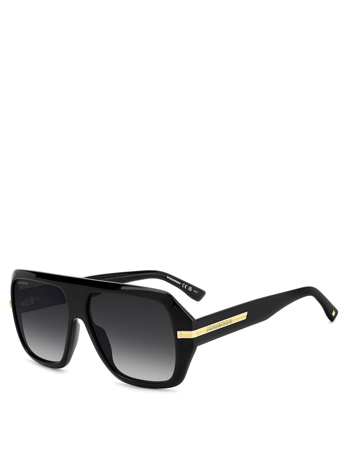 undefined Dark Grey Sf Rectangular Flat Top Sunglasses