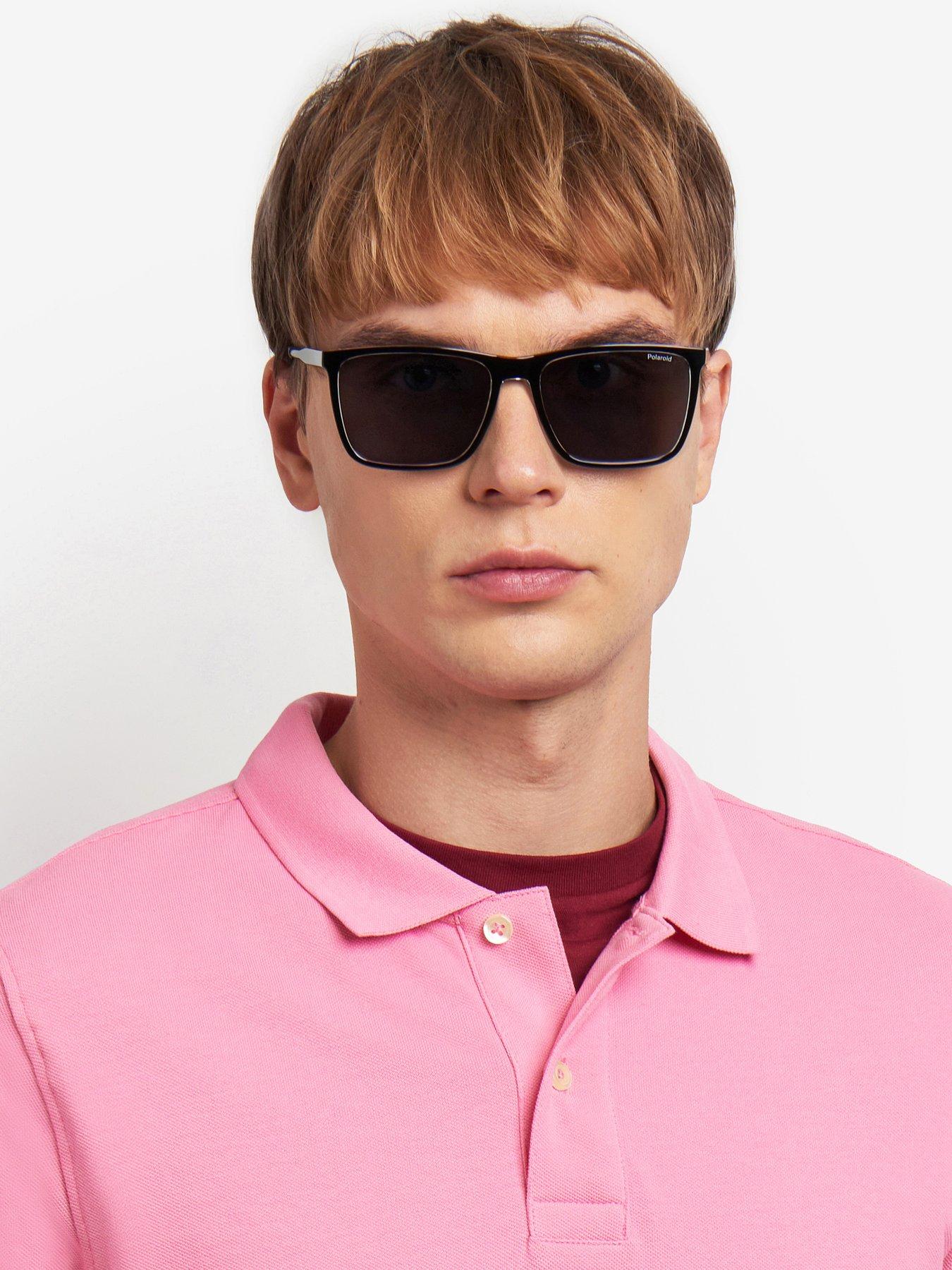 undefined Poloroid Grey Pz Rectangular Contrast Rim Sunglasses