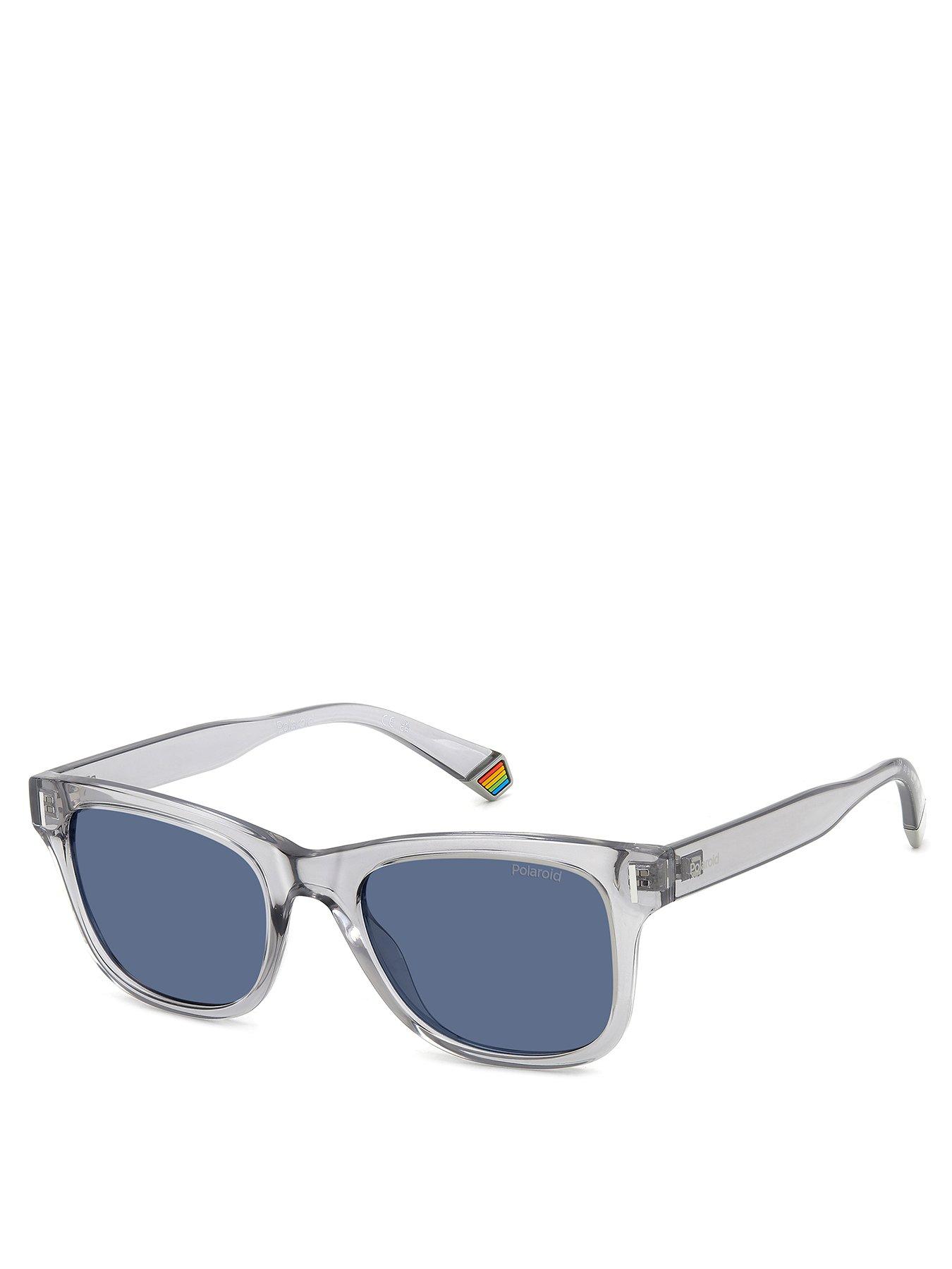 undefined Poloroid Blue Pz Clear Rim Rectangular Sunglasses