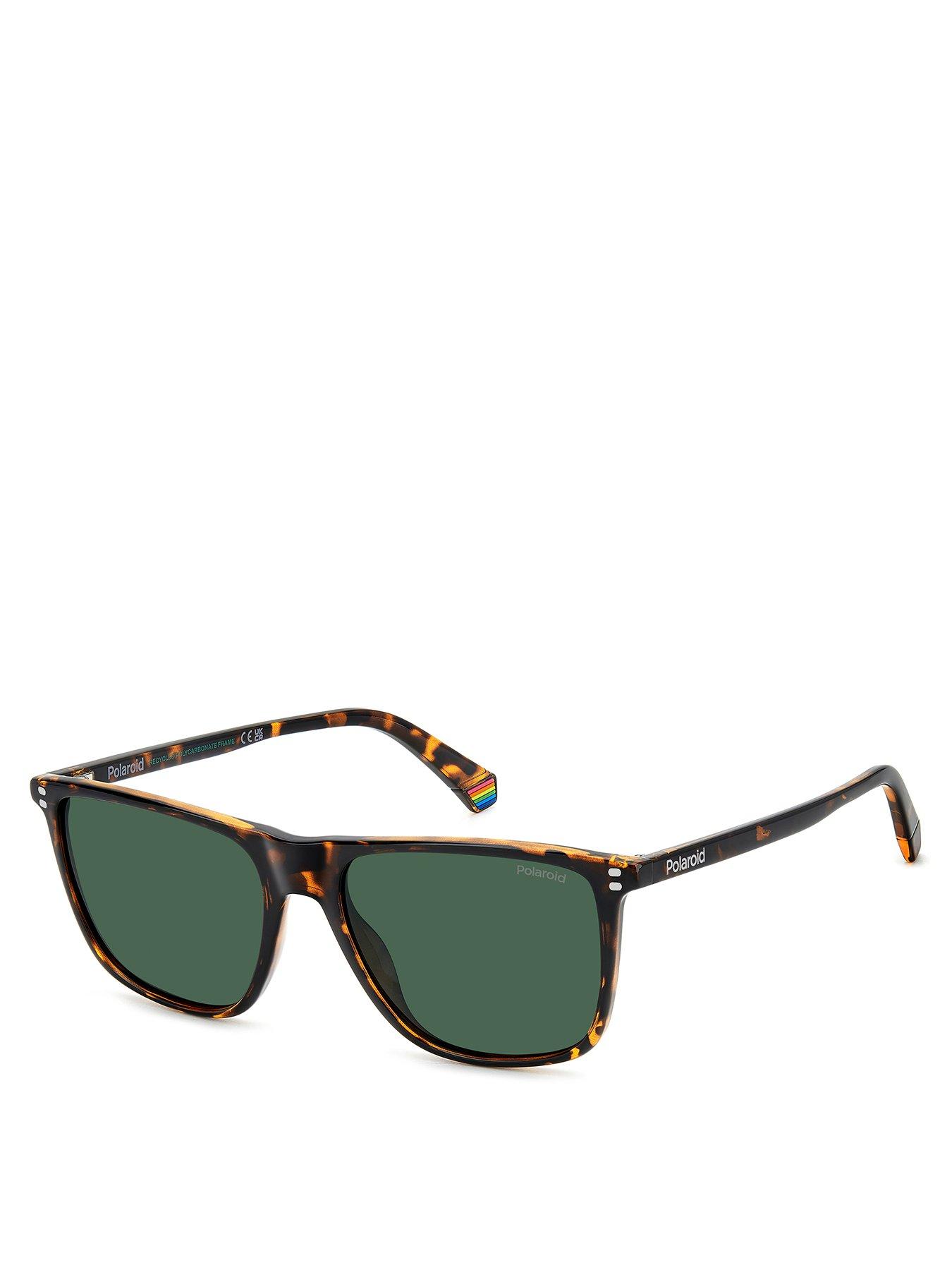Image 1 of 4 of Polaroid Poloroid Green Pz Rectangular Sunglasses