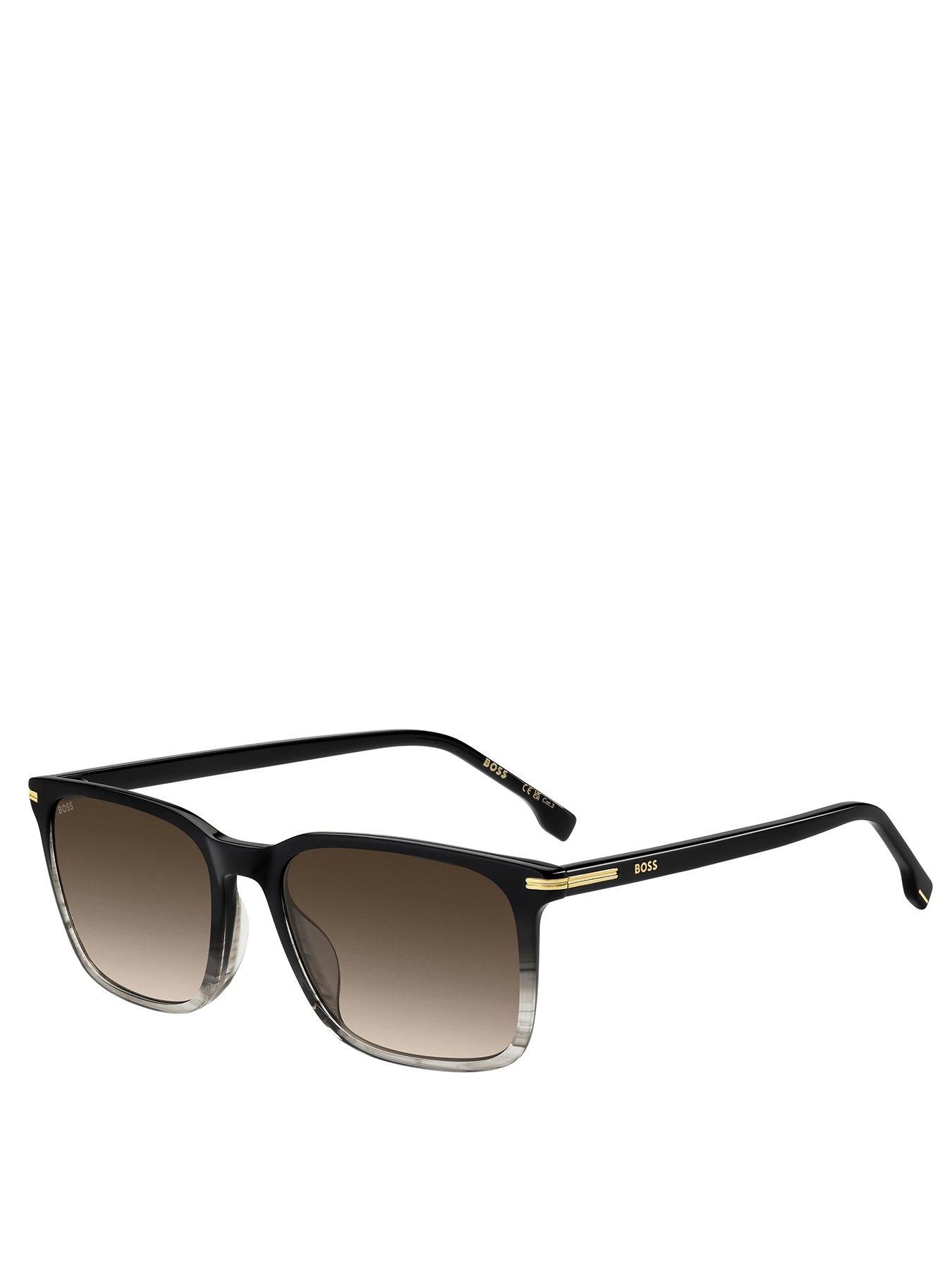 undefined Hugo Boss Gold Temple Rectangular Sunglasses