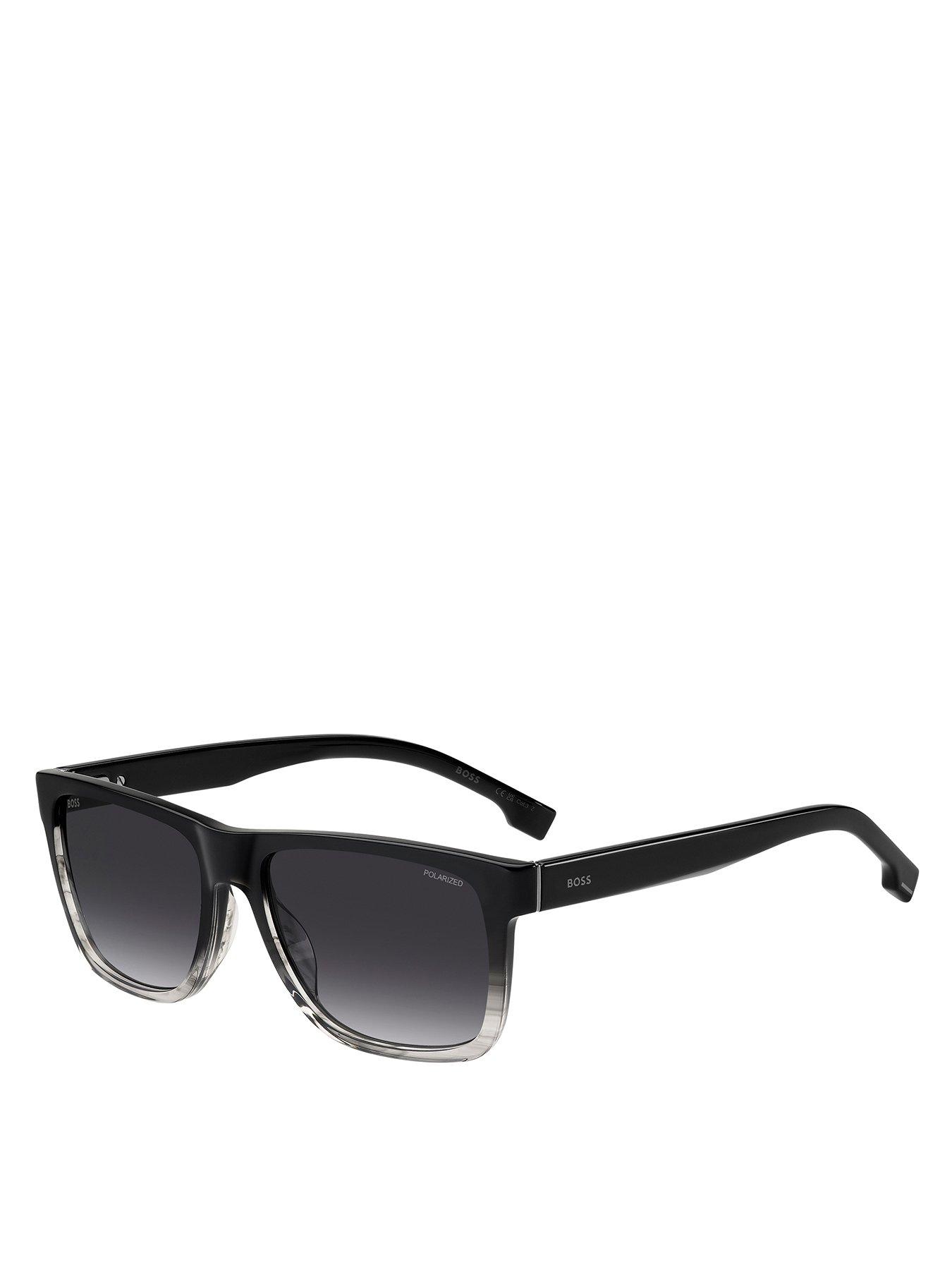 undefined Hugo Boss Grey Acetate Rectangular Sunglasses