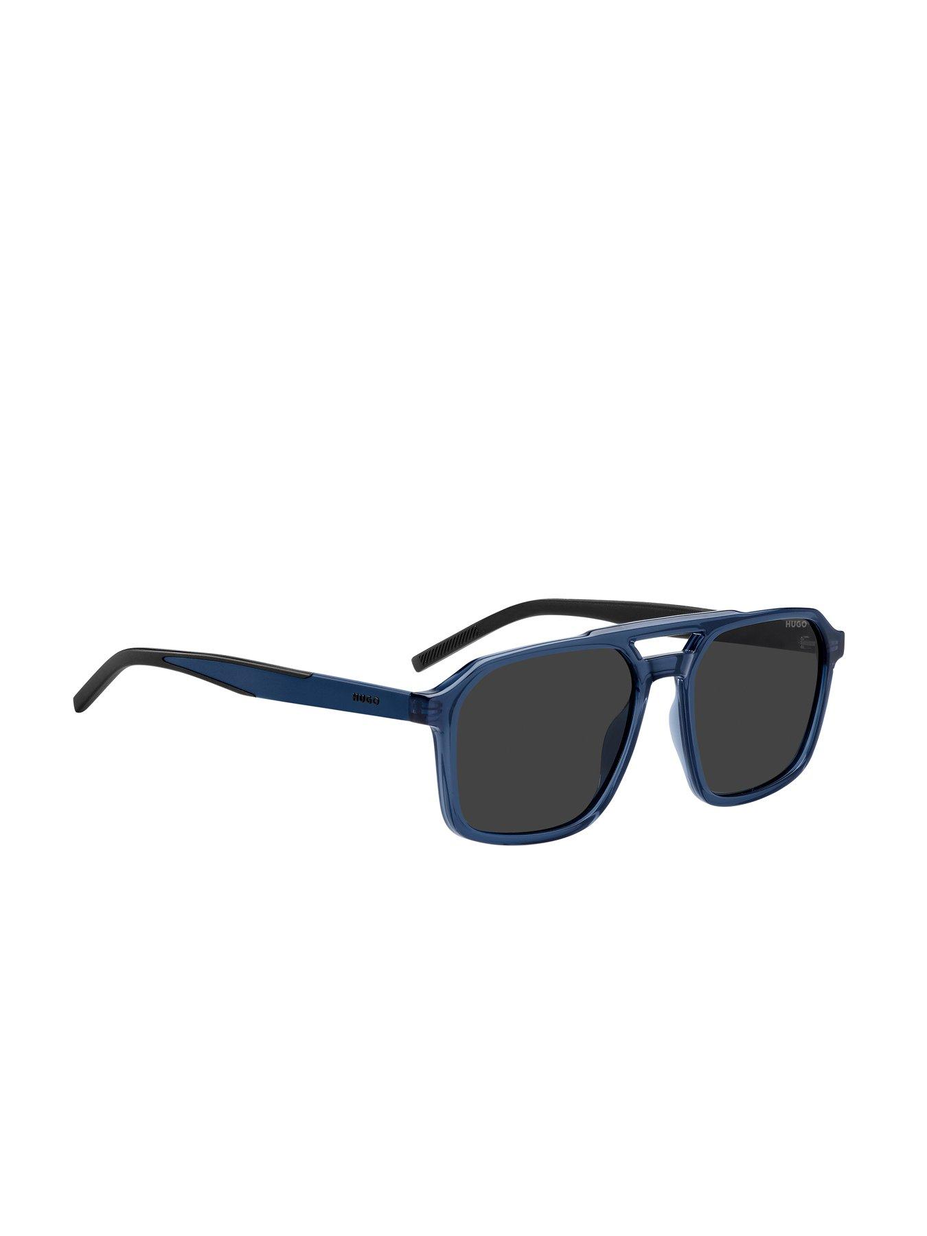 Image 2 of 4 of HUGO Blue Frame Rectangular Sunglasses