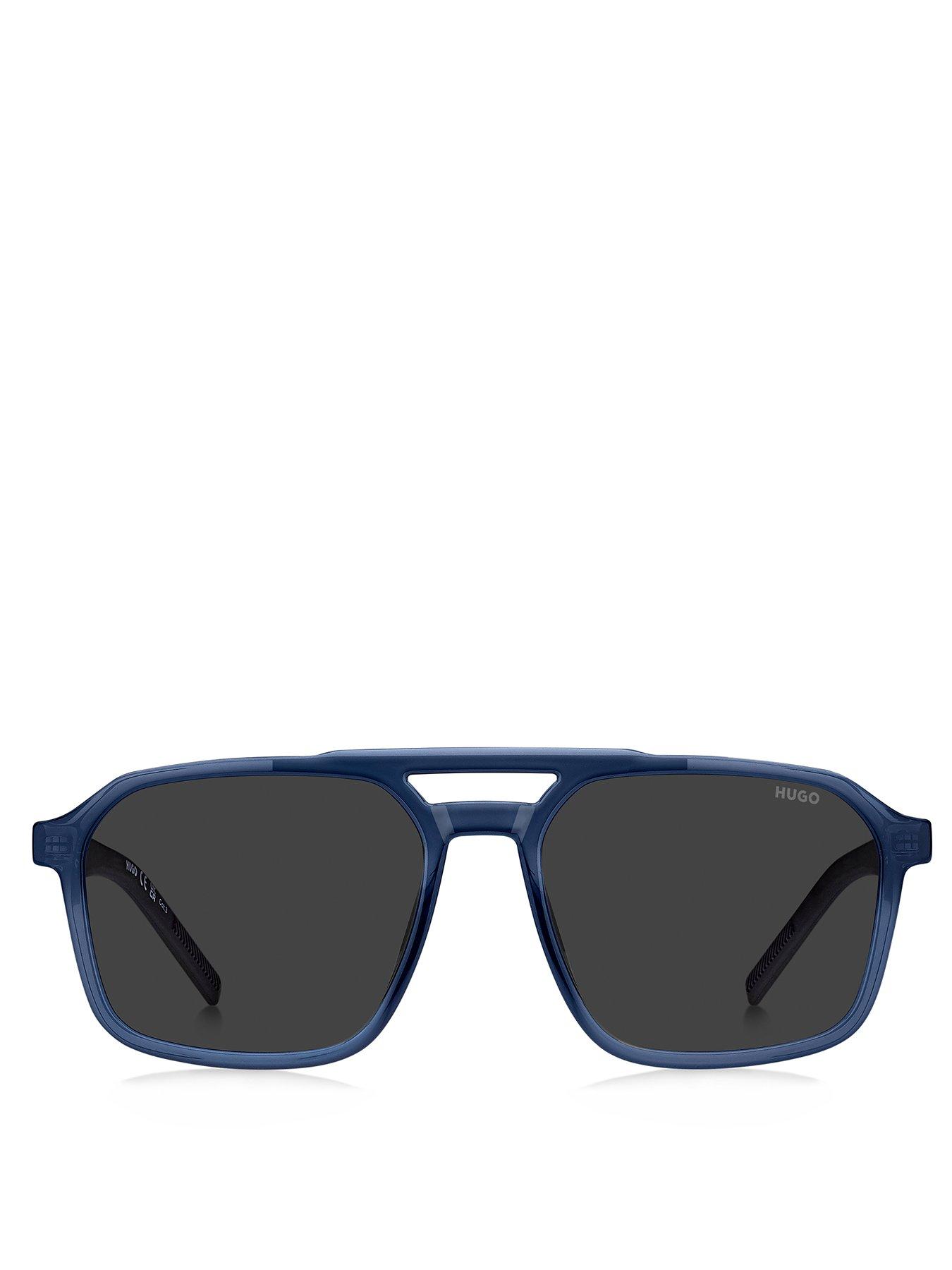 Image 3 of 4 of HUGO Blue Frame Rectangular Sunglasses