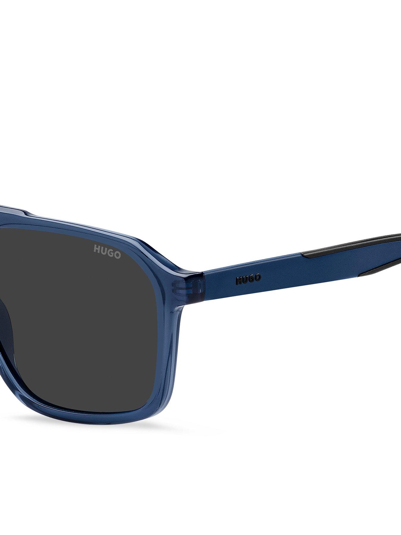 Image 4 of 4 of HUGO Blue Frame Rectangular Sunglasses