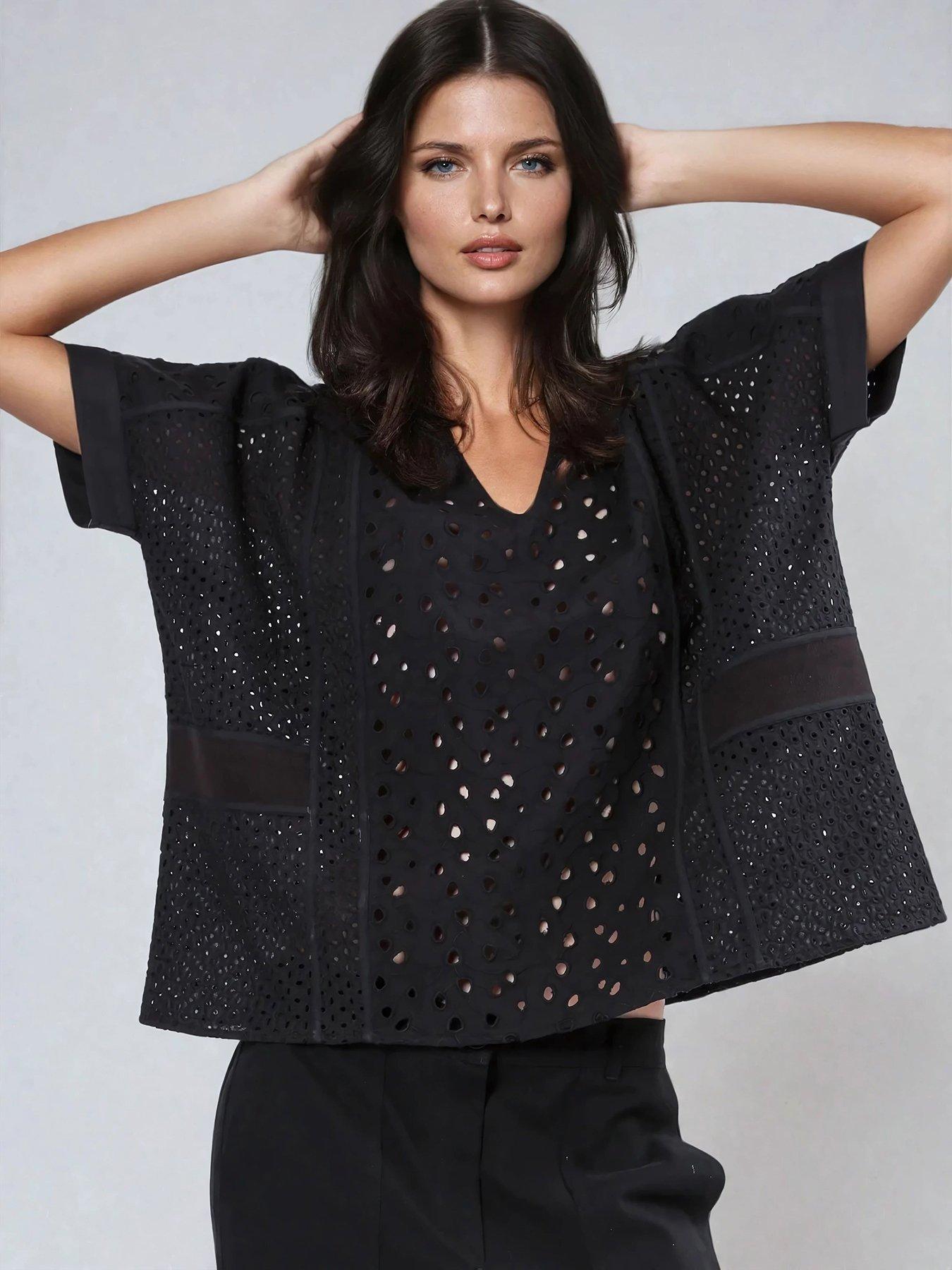 undefined Topaz Embroidery Anglais Blouse - Black