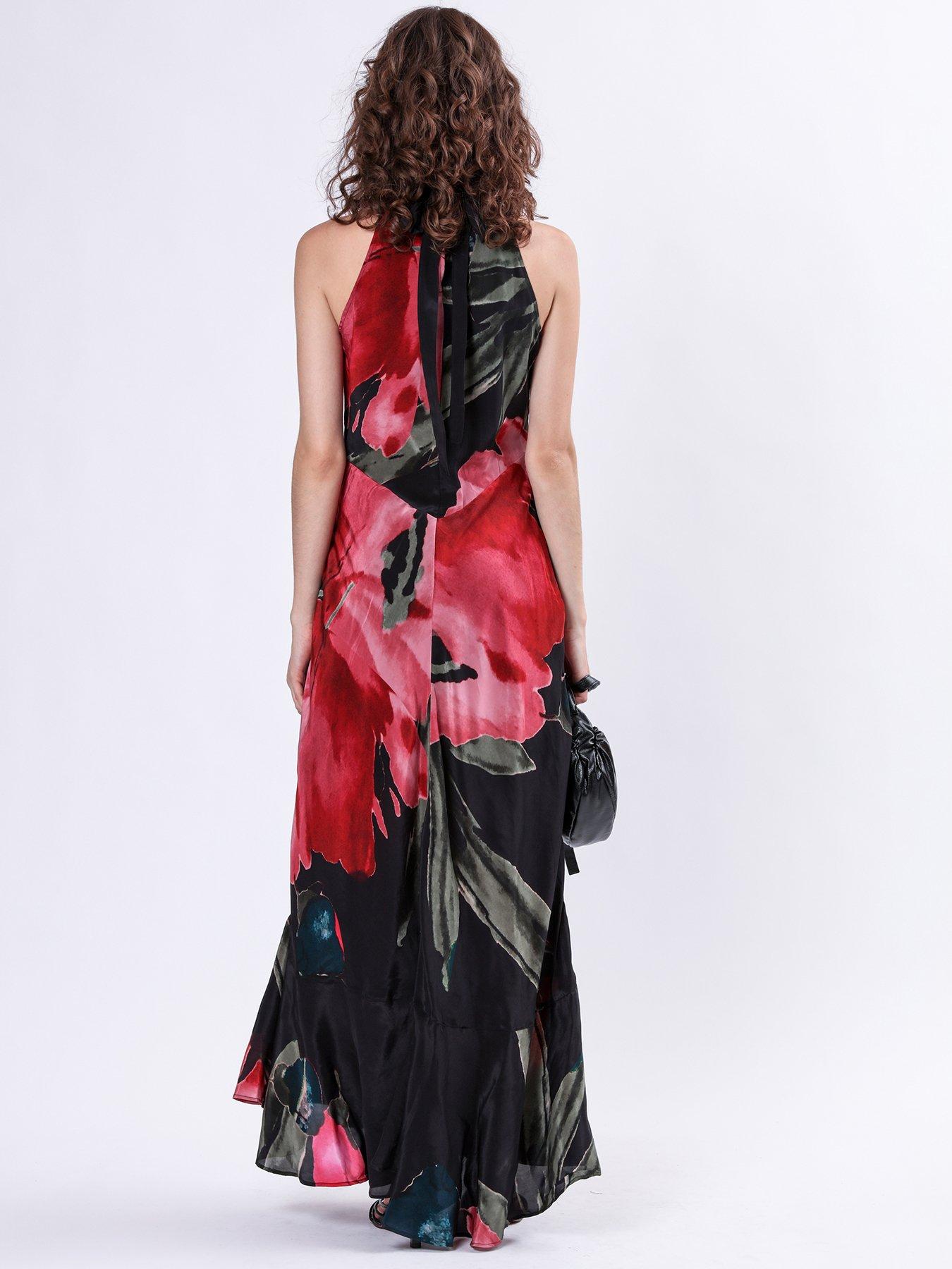 Image 2 of 6 of Religion Valeria Column Maxi Dress With Large Floral Print - Pink