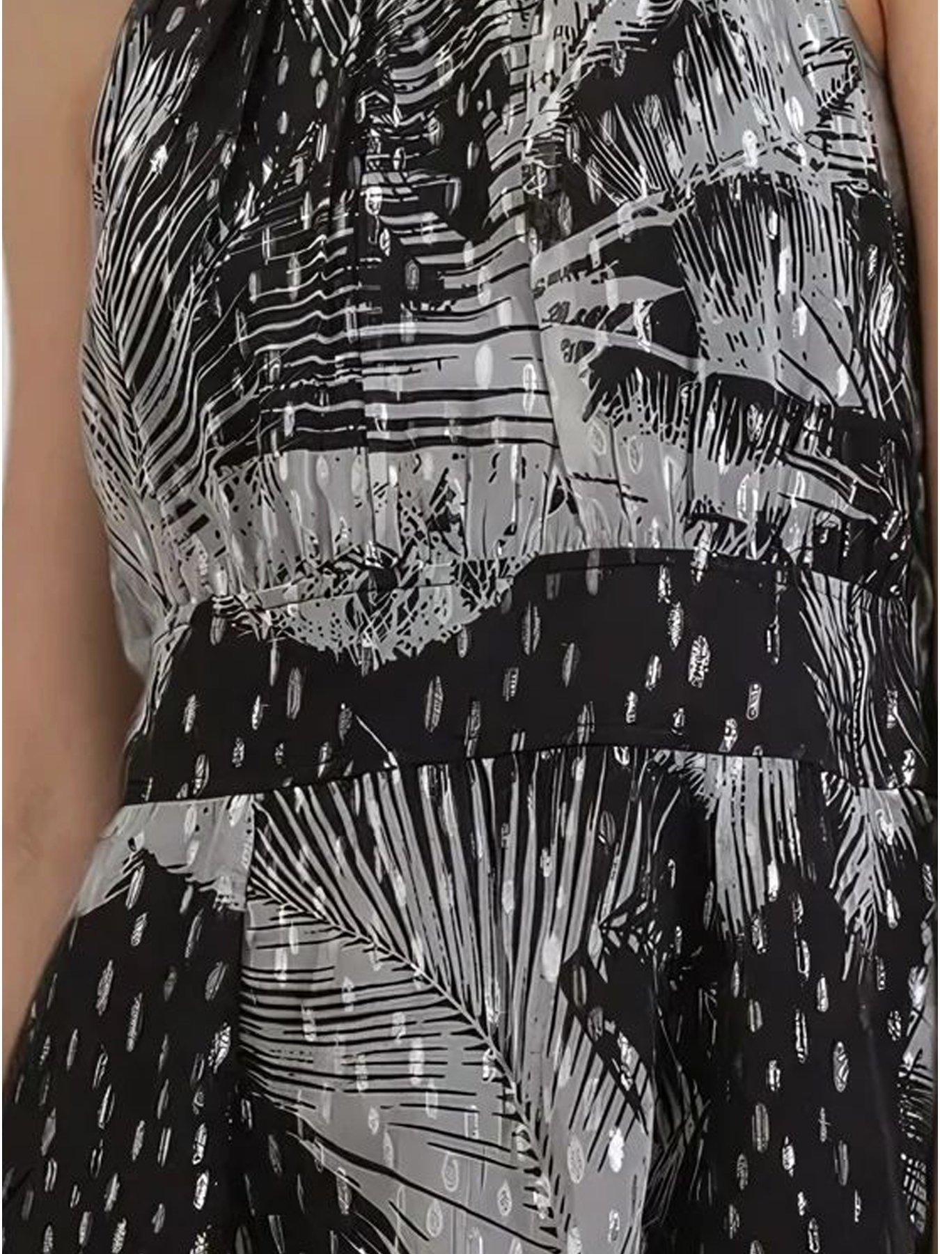 Image 6 of 6 of Religion Palm Mini Dress In Metallic Print