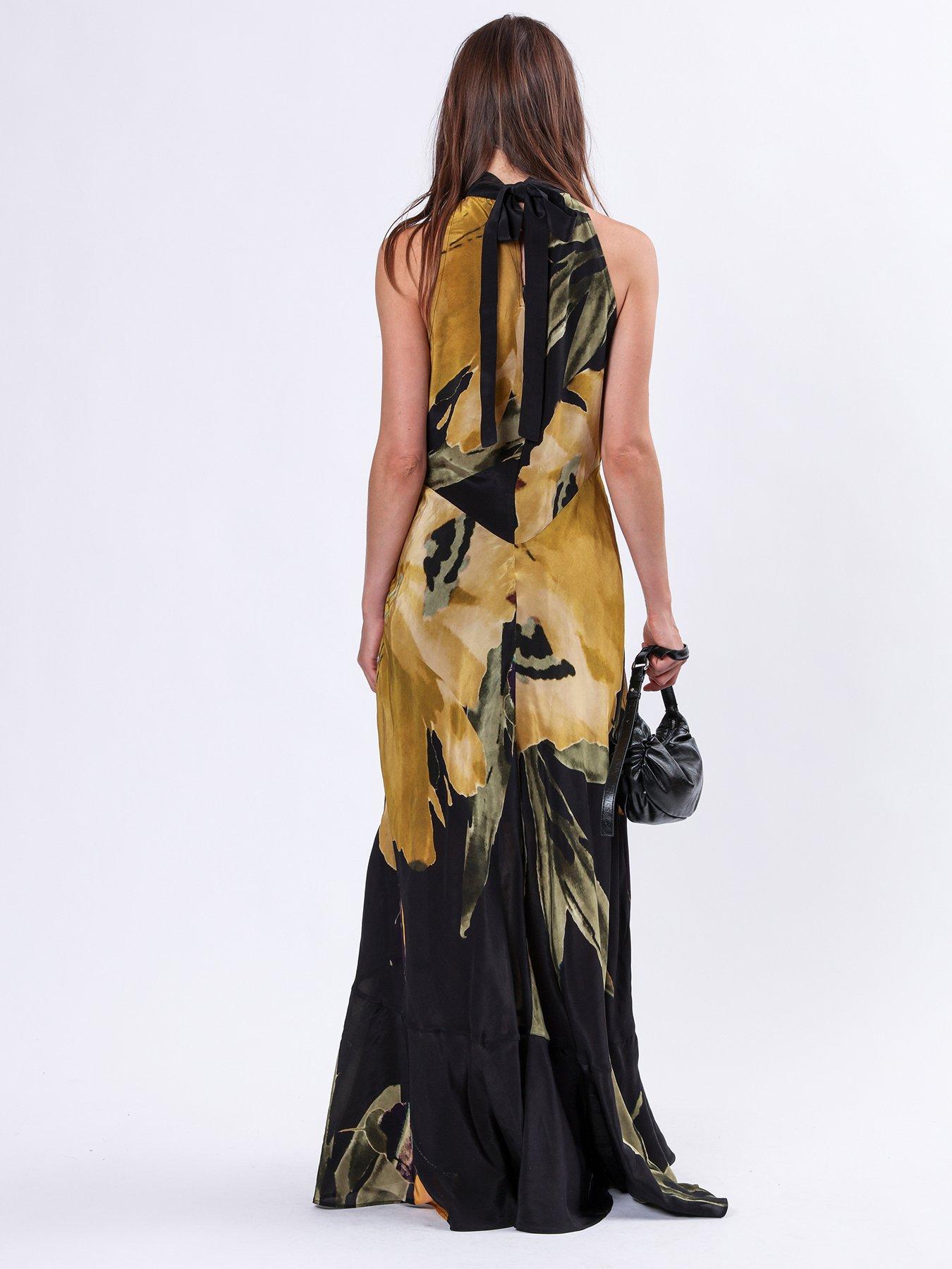 Image 2 of 6 of Religion Valeria Column Maxi Dress With Large Yellow Floral Print