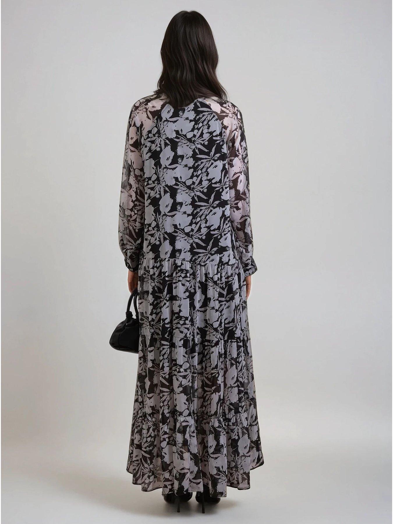 Image 2 of 6 of Religion Sunset Tiered Maxi Dress In Dark Ditsy Floral Print