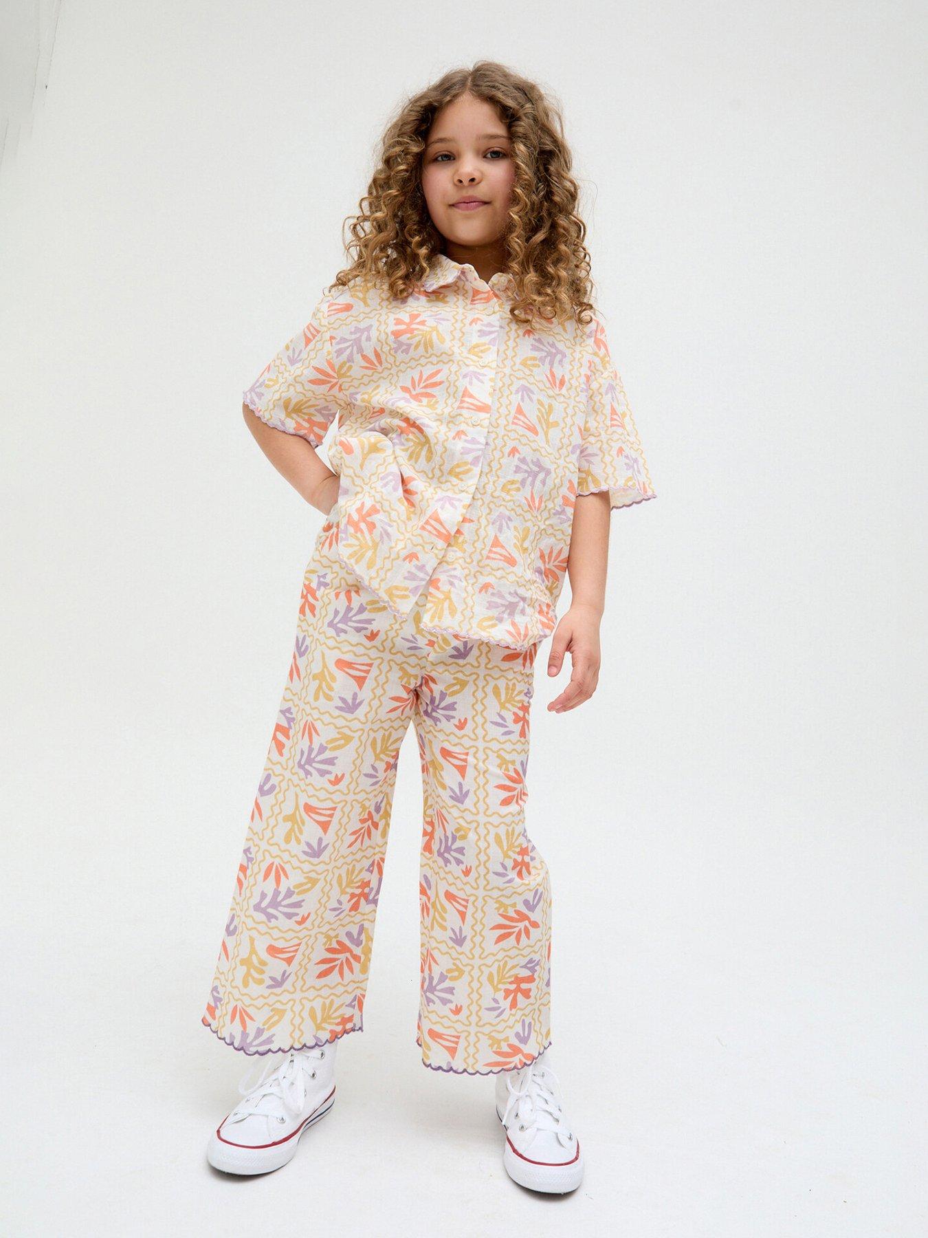 undefined Girls Gilly Co Ord Short Sleeve Shirt - Multi
