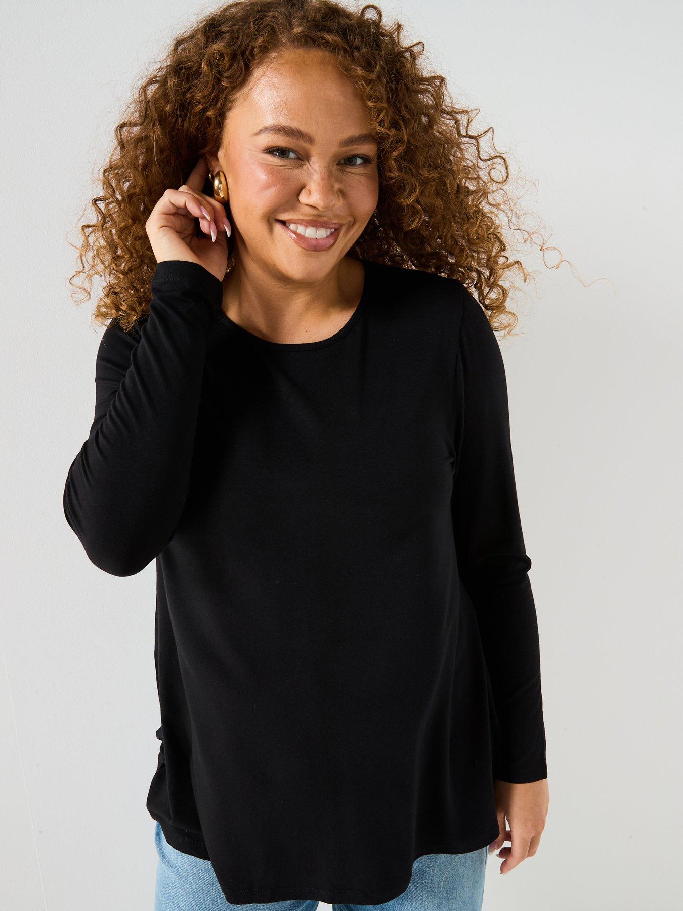 undefined Jersey Long Sleeve Swing Top