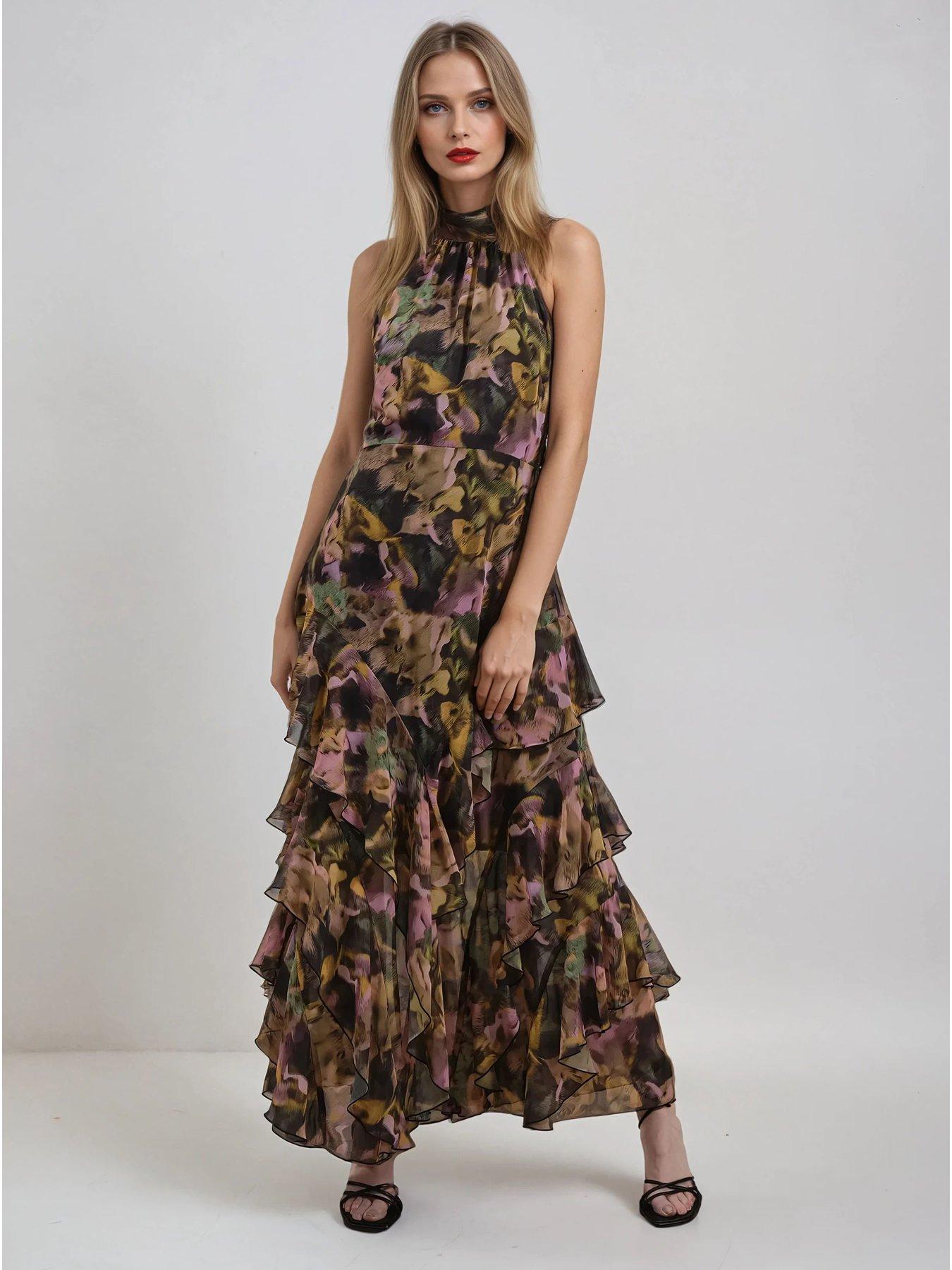 undefined Taylor Maxi Dress With Full Frill Skirt