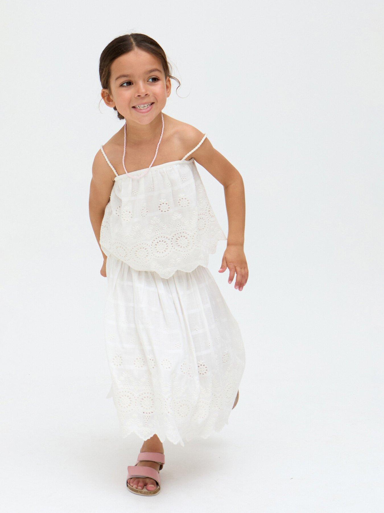 Raffya Kids Ruffa Co Ord Skirt, Cream, Size Age: 5 Years