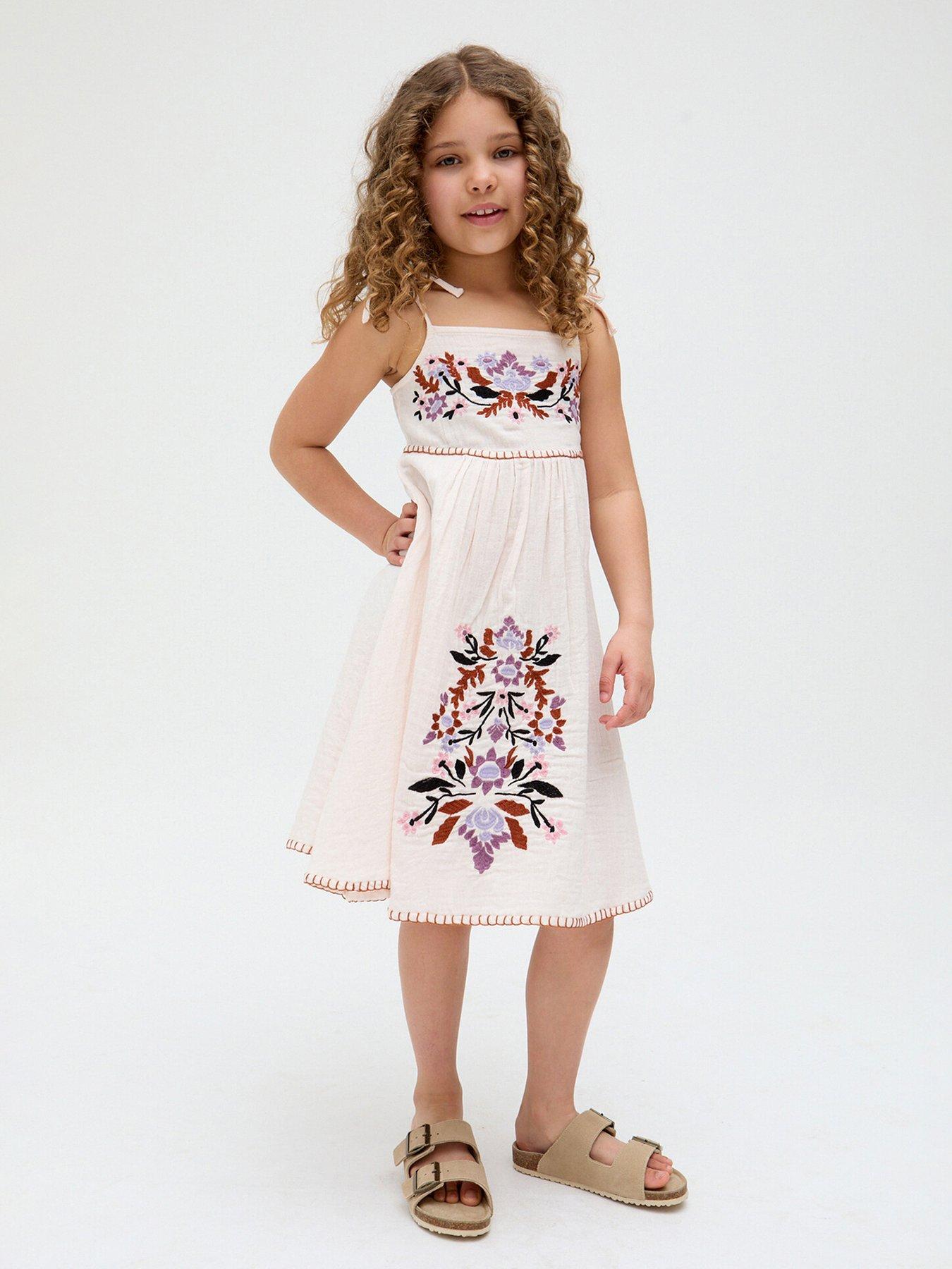 undefined Girls Furla Midi Dress - Cream
