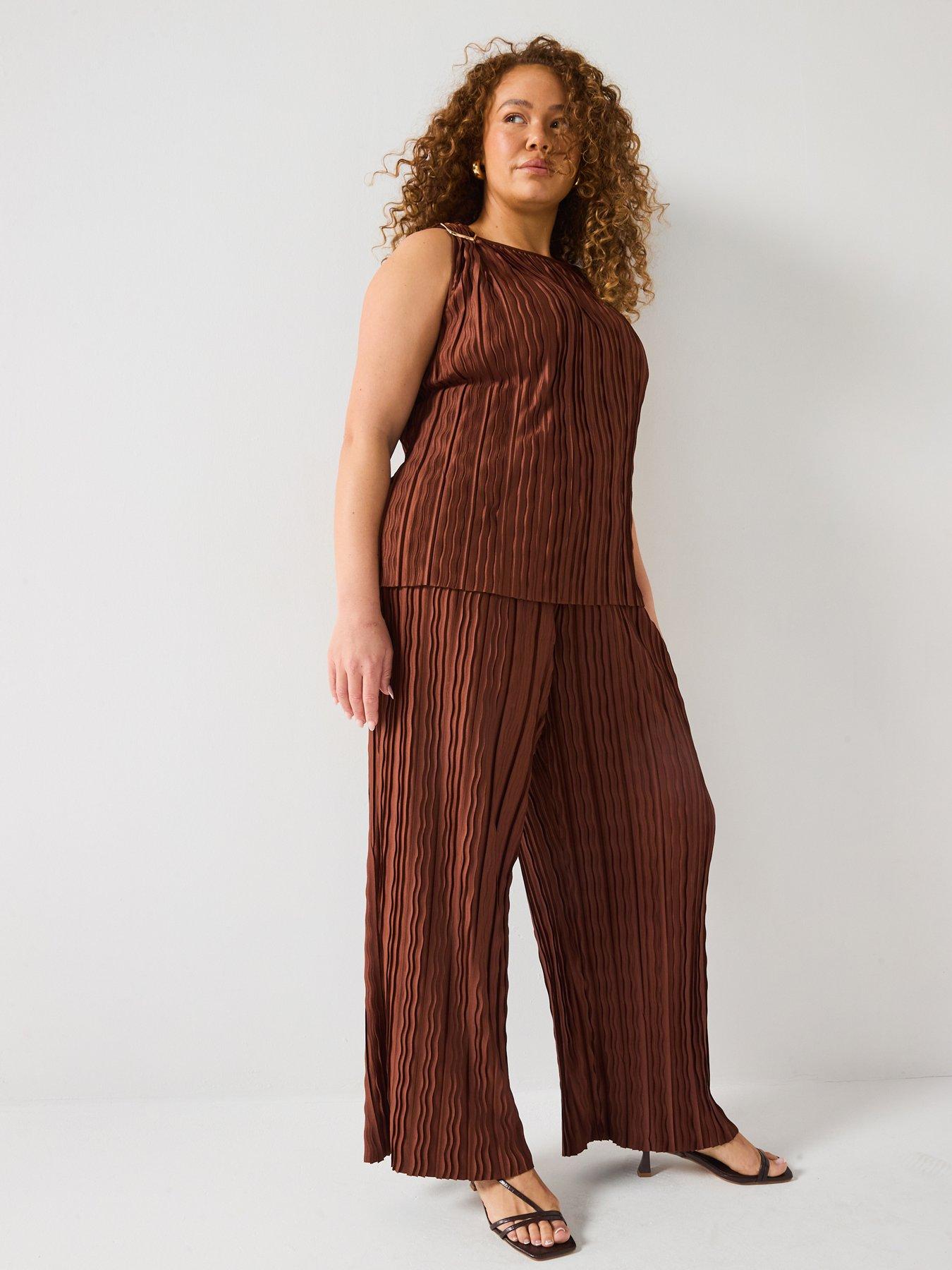 undefined Plisse Wide Leg Trouser Co-Ord