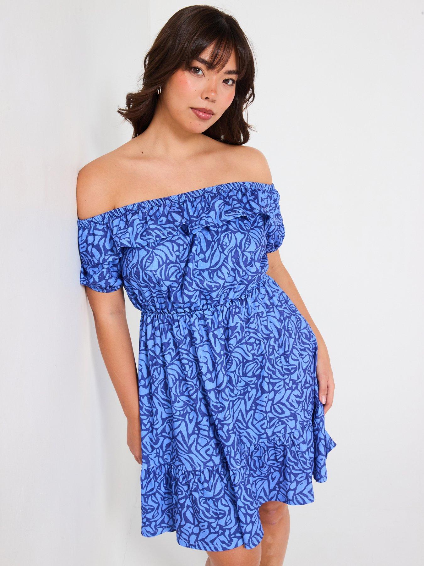 undefined Bardot Frill Mini Dress