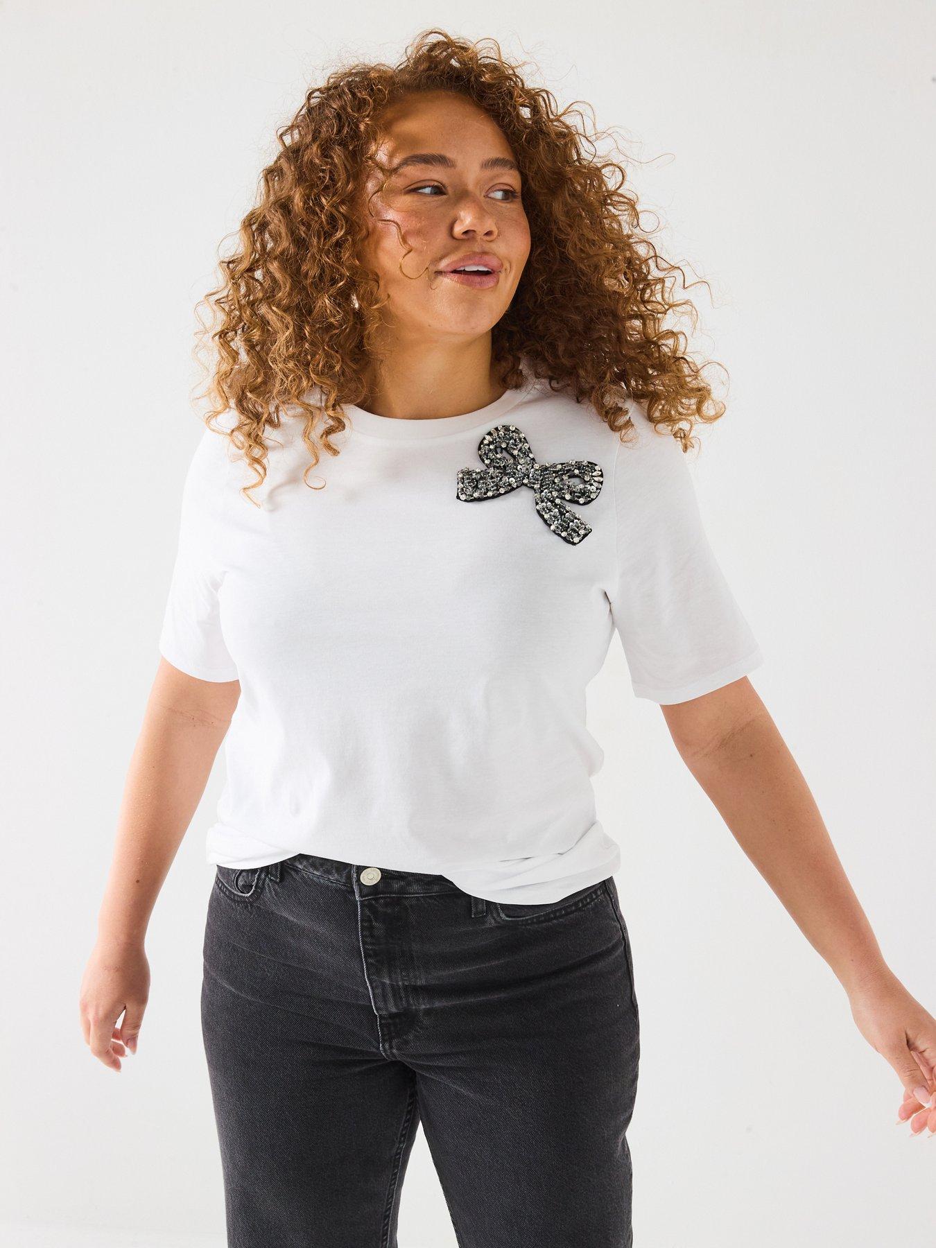 undefined Diamante Bow T-shirt
