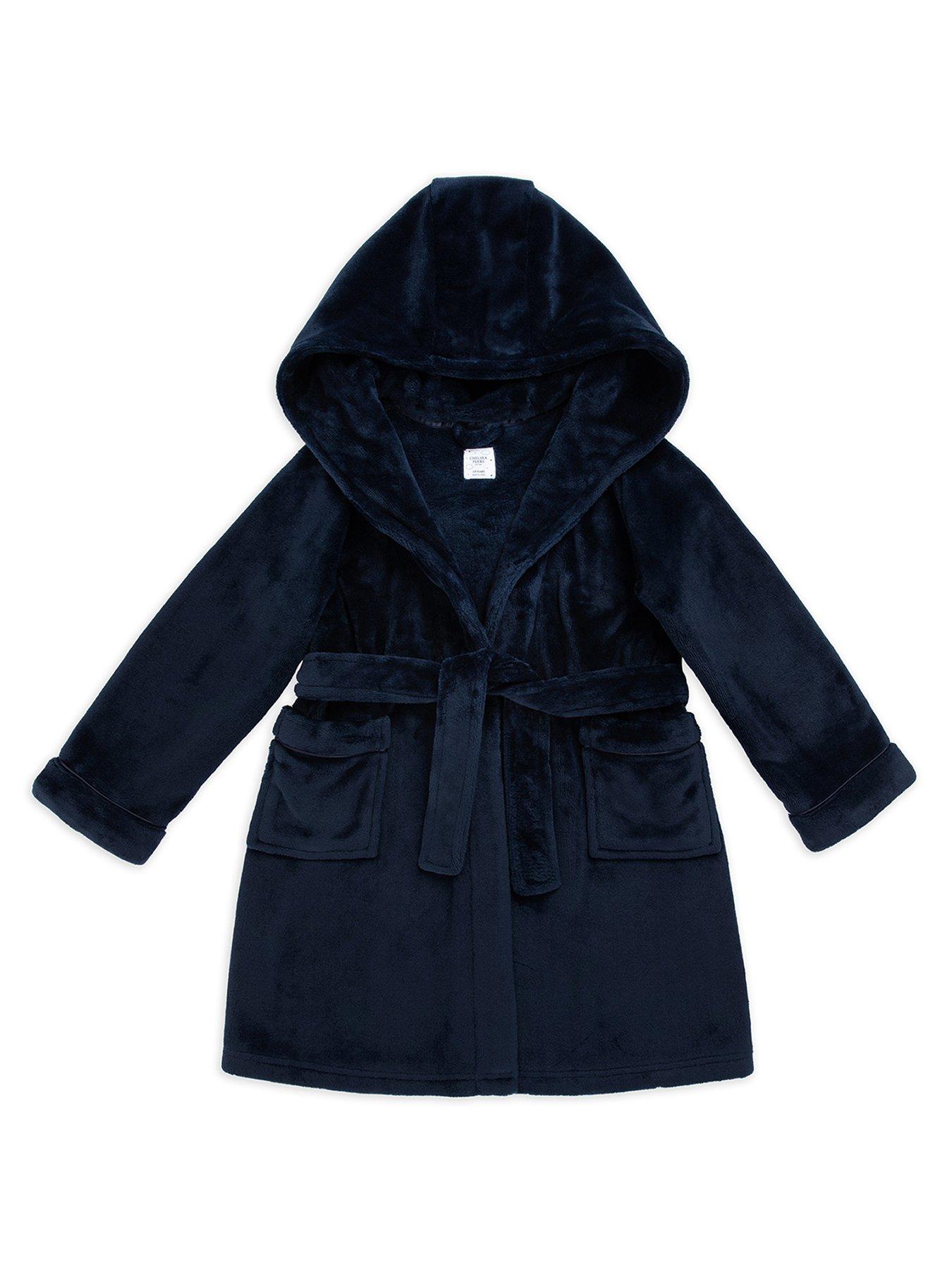 Image 1 of 3 of CHELSEA PEERS Unisex Kids Hooded Dressing Gown - Navy