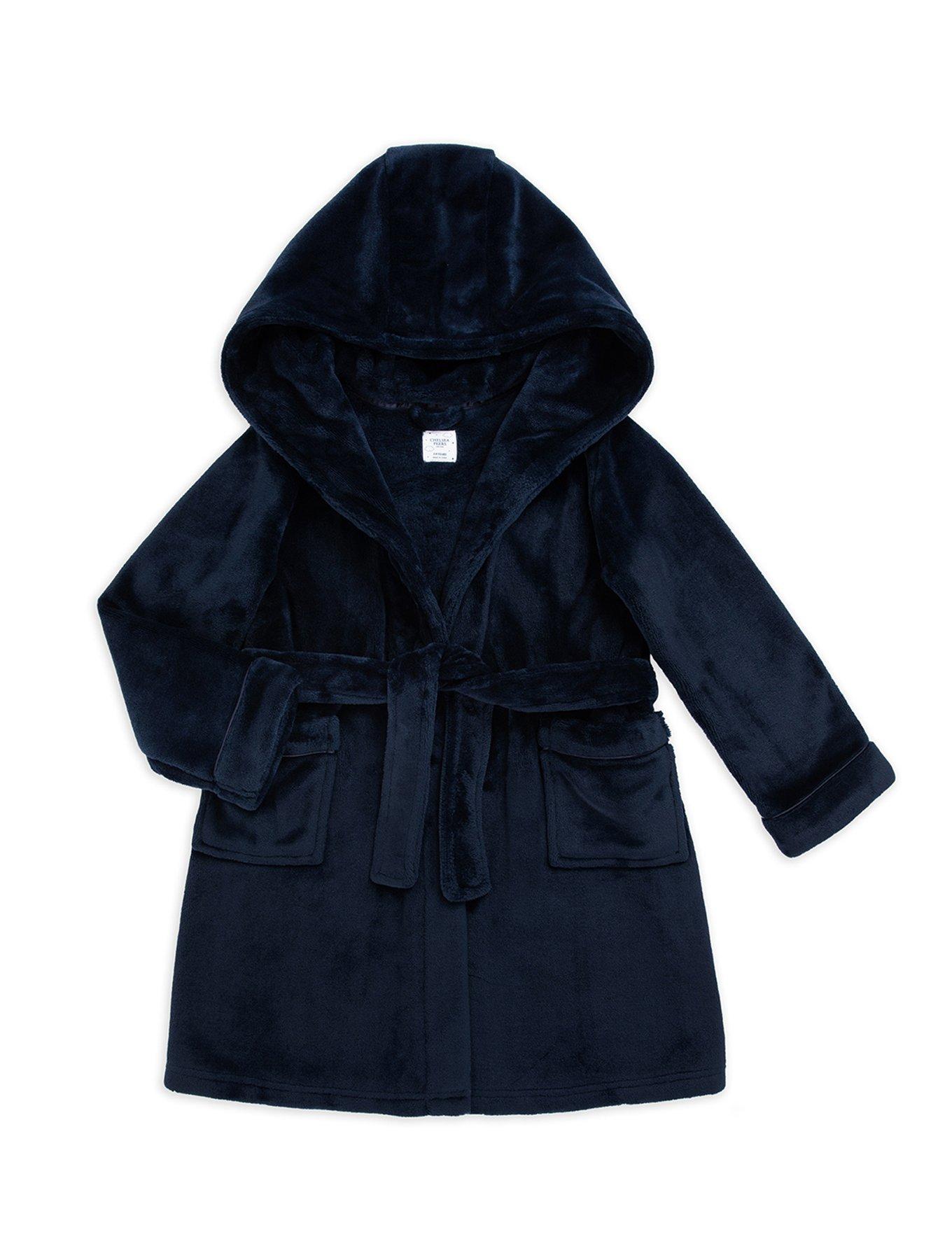 Image 2 of 3 of CHELSEA PEERS Unisex Kids Hooded Dressing Gown - Navy