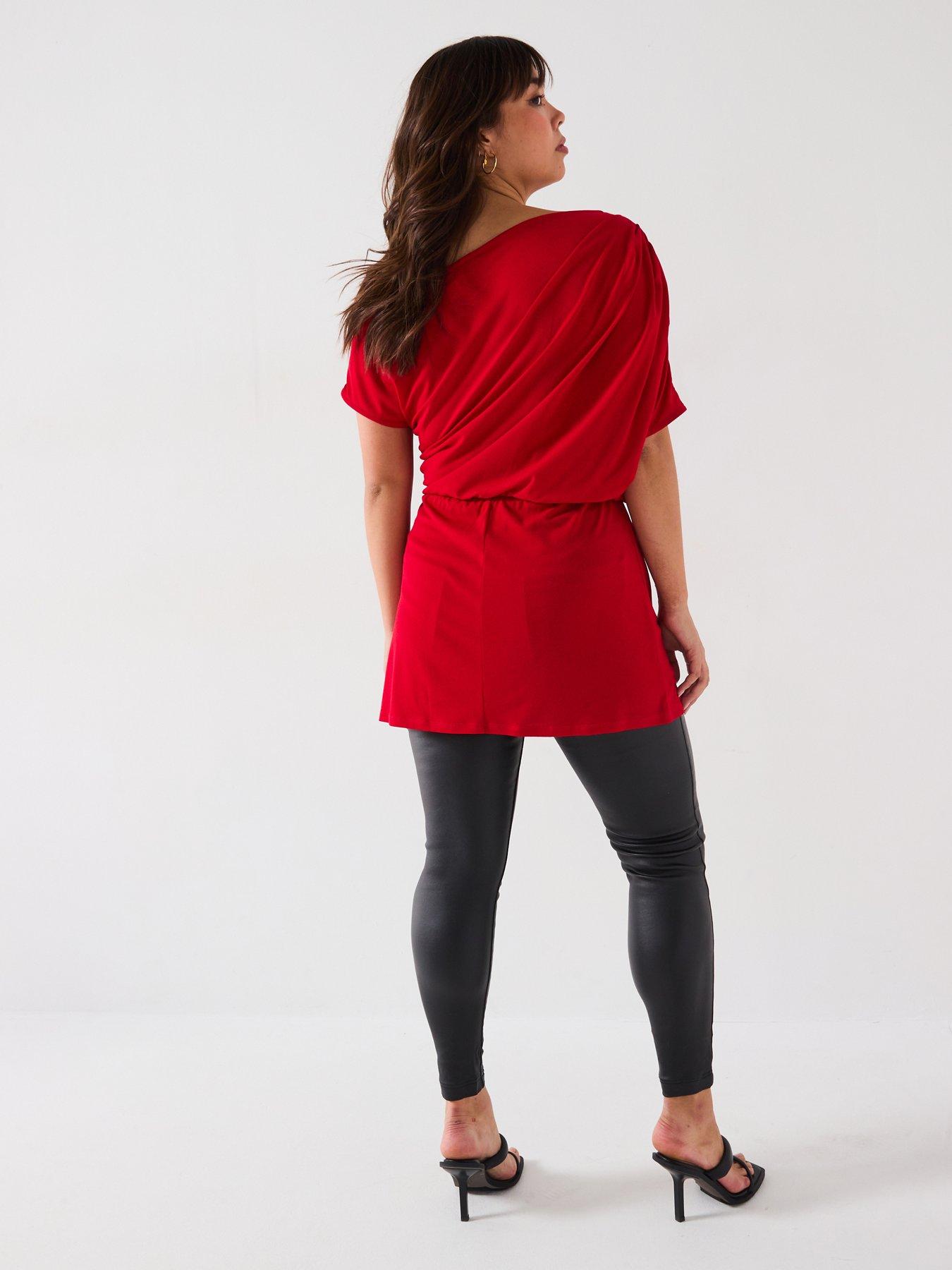 Image 6 of 6 of V by Very Curve Off The Shoulder Stretch Top - Red