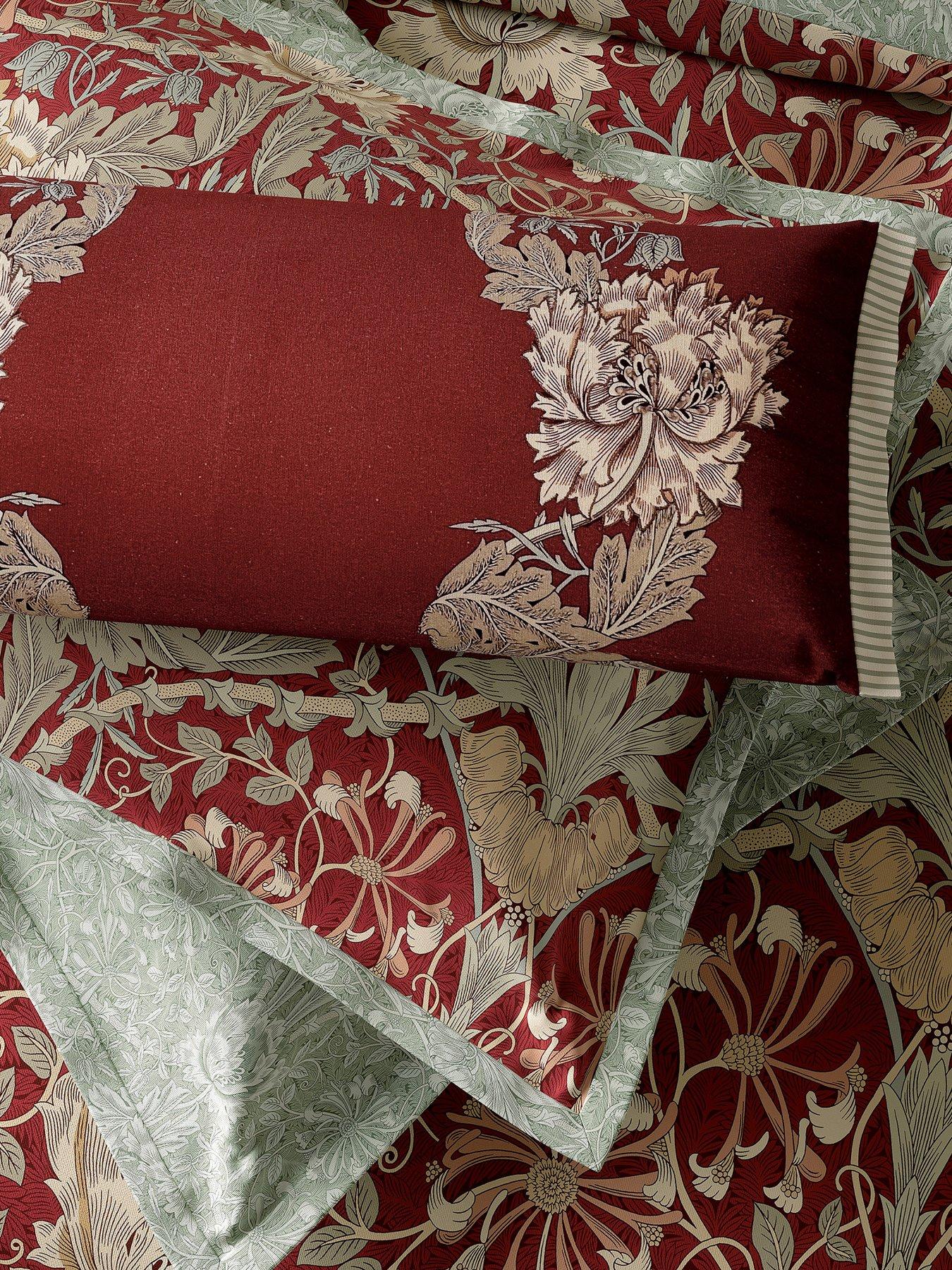 Image 4 of 4 of Morris & Co Honeysuckle & Tulip Cushion- 70x30cm