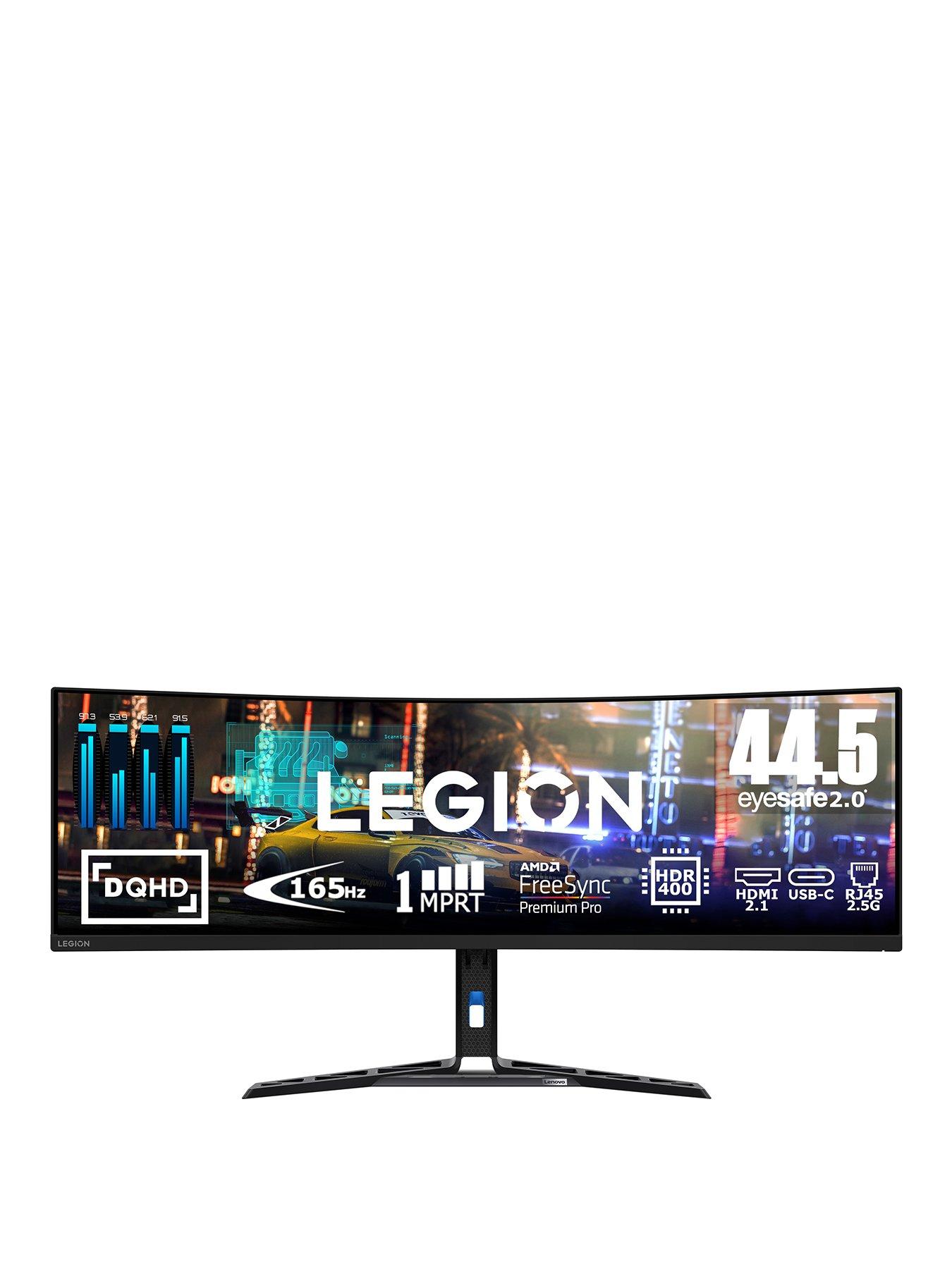 Lenovo Legion R45w-30 44.5" DQHD Curved Super UltraWide Gaming Monitor - VA, 170Hz, DisplayHDR 400, AMD FreeSync, USB-C Docking (75W PD), Speakers