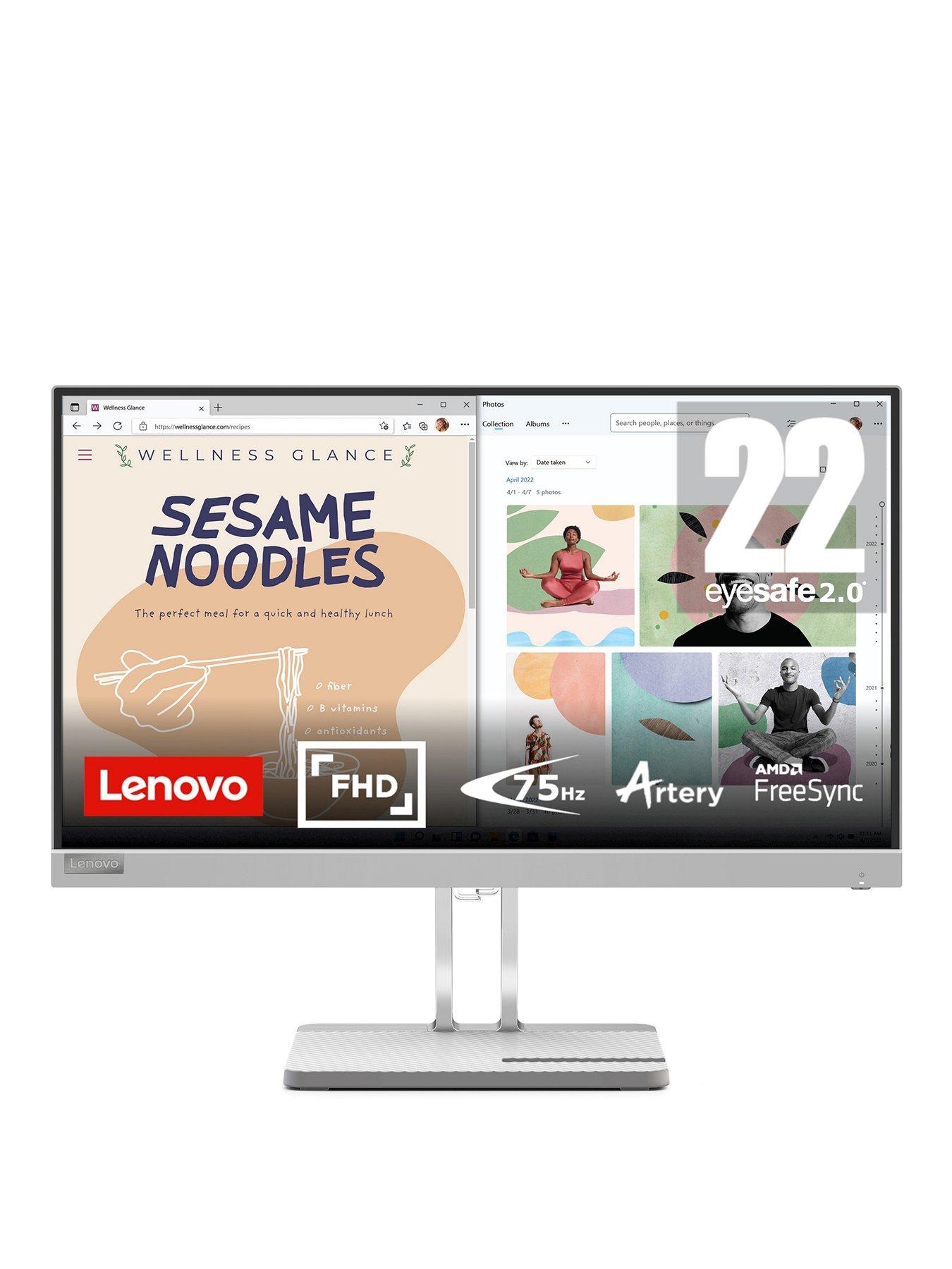Image 1 of 7 of Lenovo L22e-40 22in, FHD(1920 x 1080), 75Hz, Freesync, VA, VESA Support, Adjustable Stand, Eyesafe 2.0, Monitor