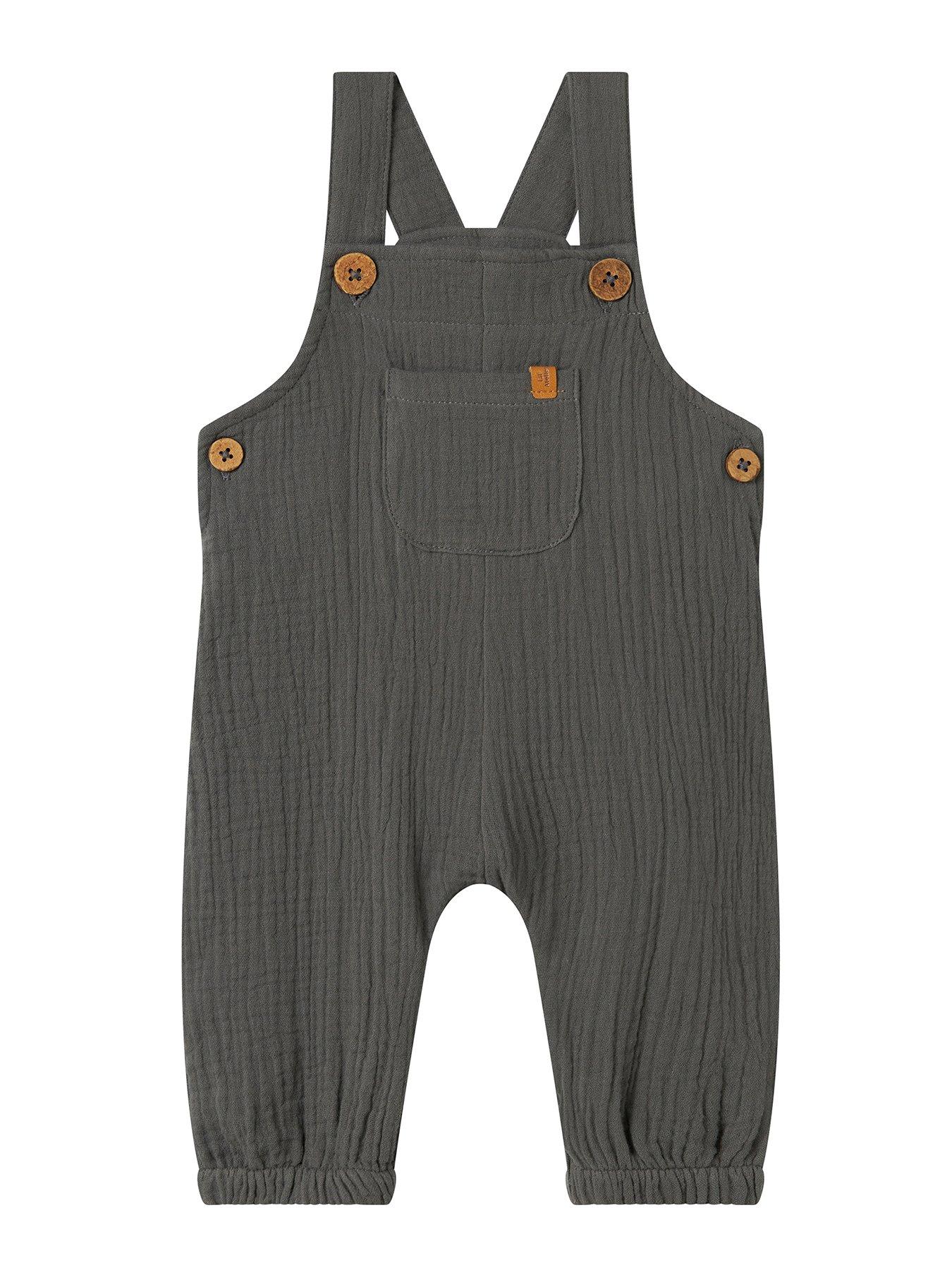 undefined Baby Boys Woven Dungarees - Poppy Seed