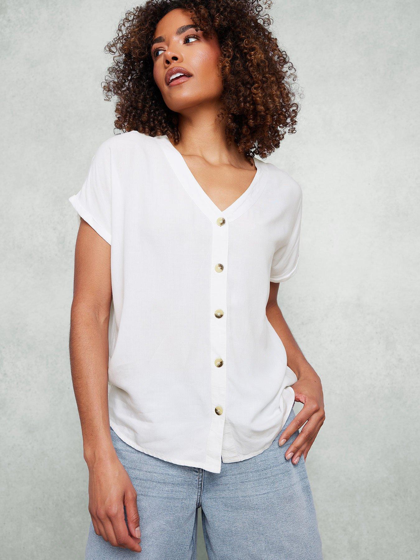 undefined Acid Wash Button Through Blouse