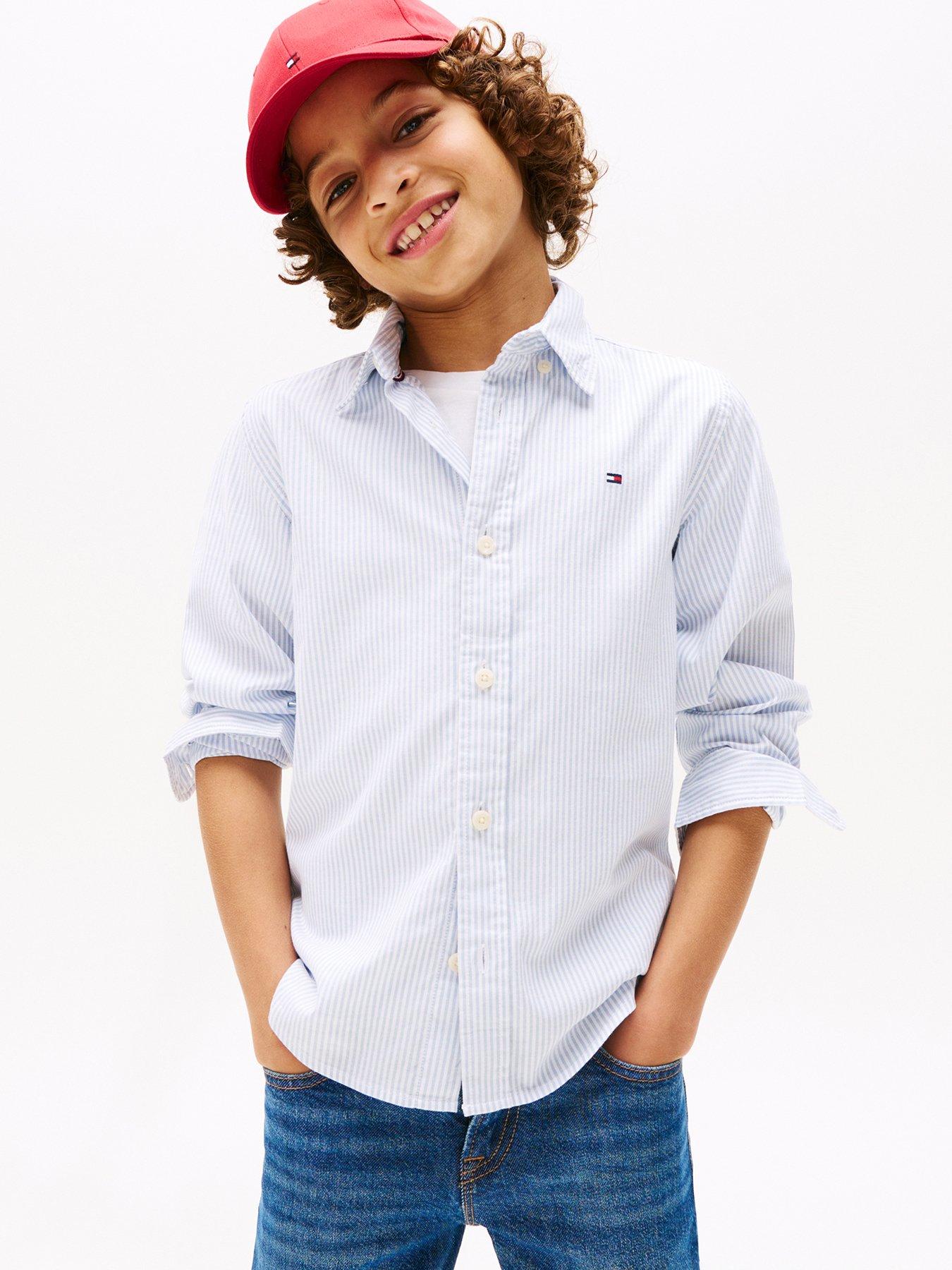 Tommy Hilfiger Boys Flex Ithaca Long Sleeve Shirt - Blue