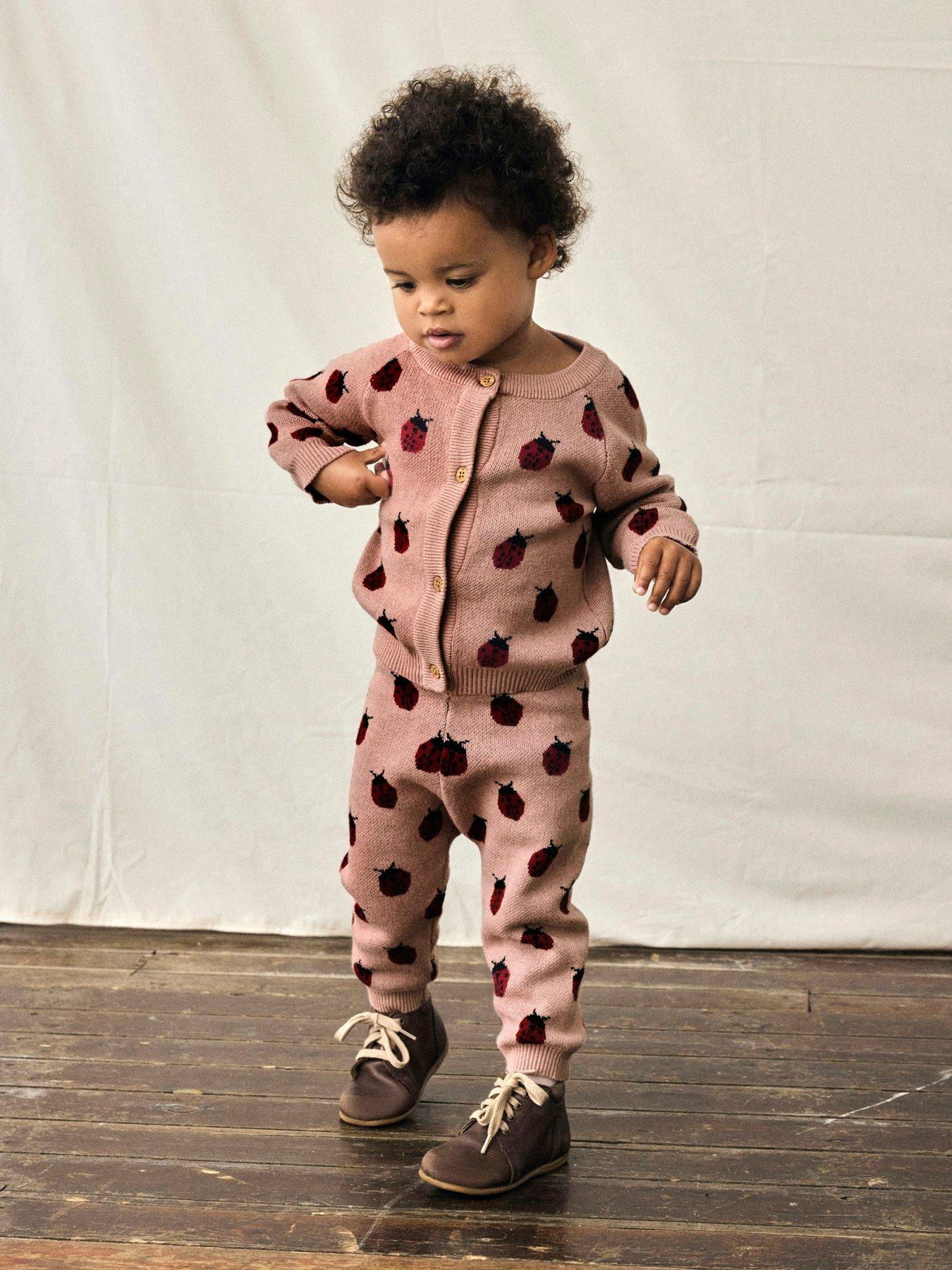 Lil Atelier Baby Girls Ladybird Knitted Leggings - Misty Rose