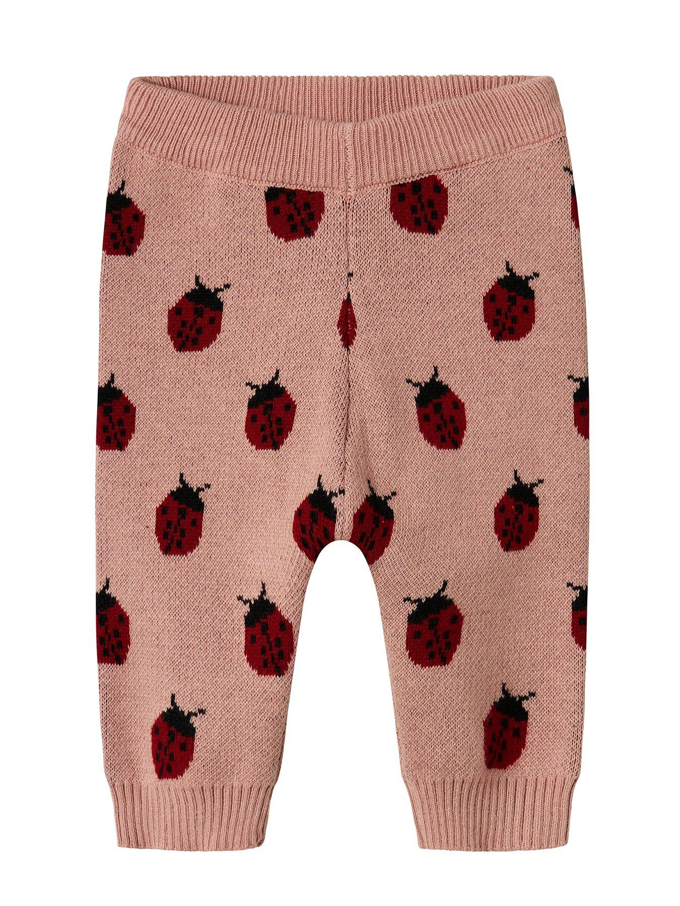 undefined Baby Girls Ladybird Knitted Leggings - Misty Rose