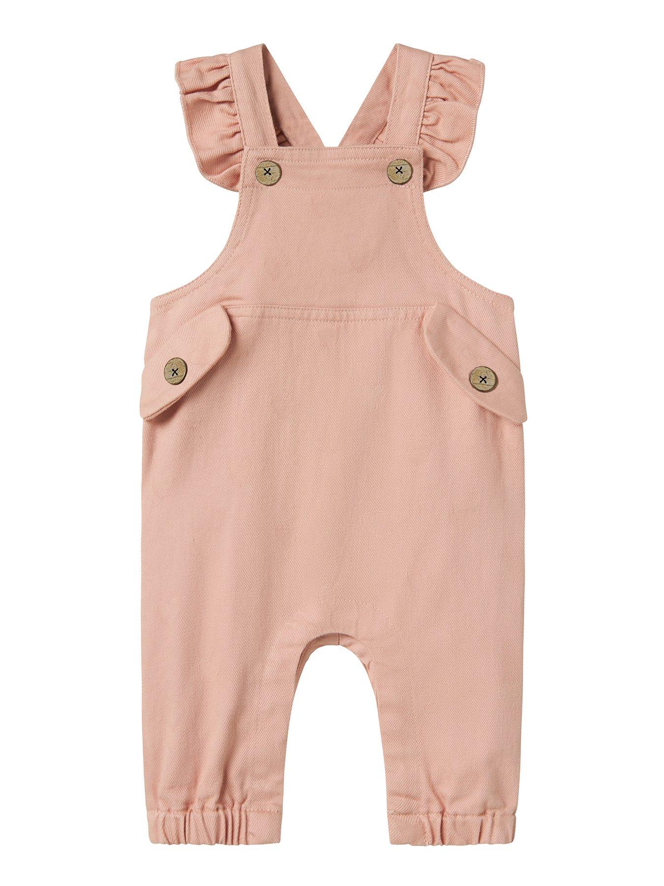 Lil Atelier Baby Girls Dungarees - Misty Rose