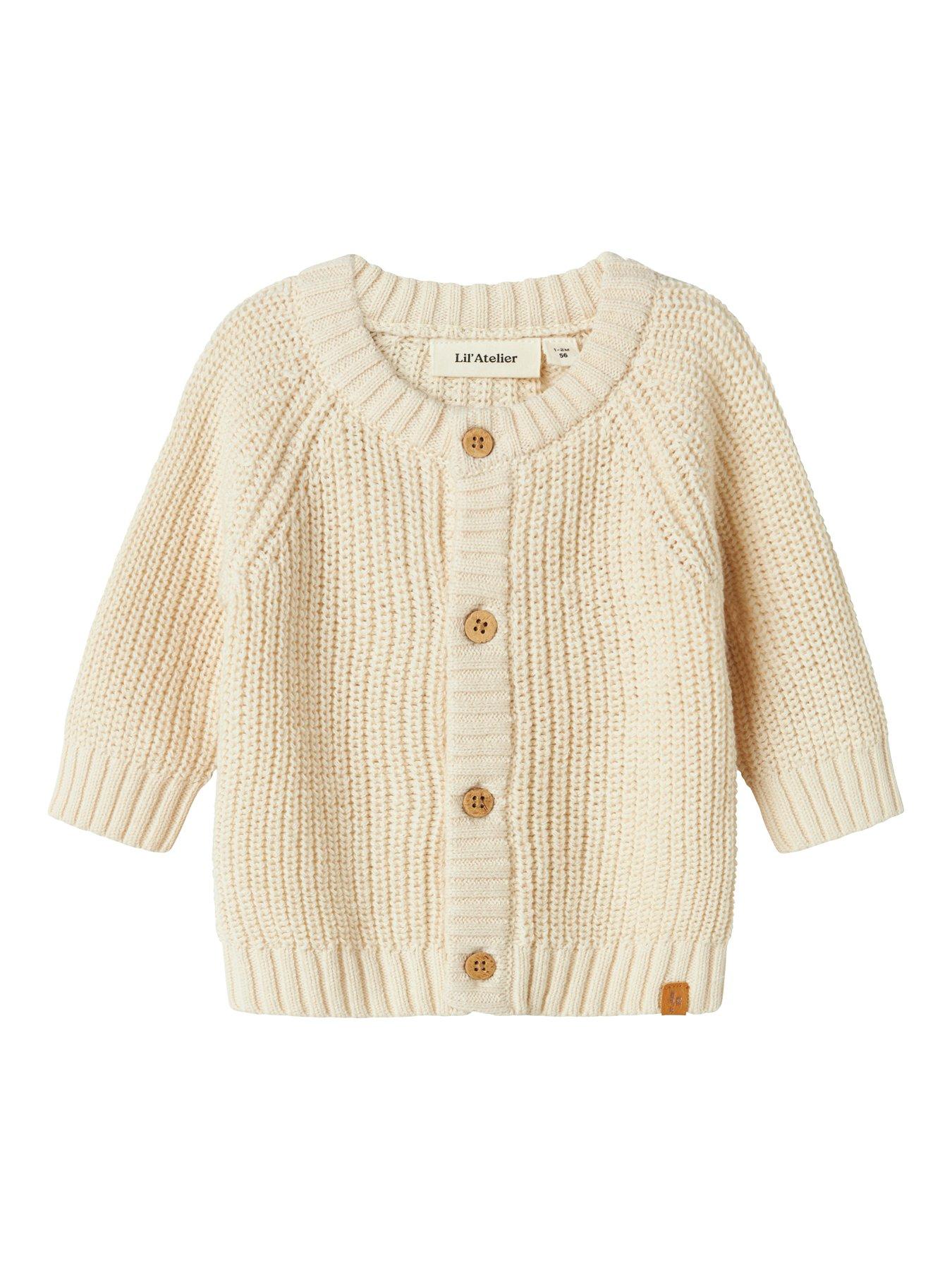 undefined Baby Unisex Knitted Cardigan - Turtledove