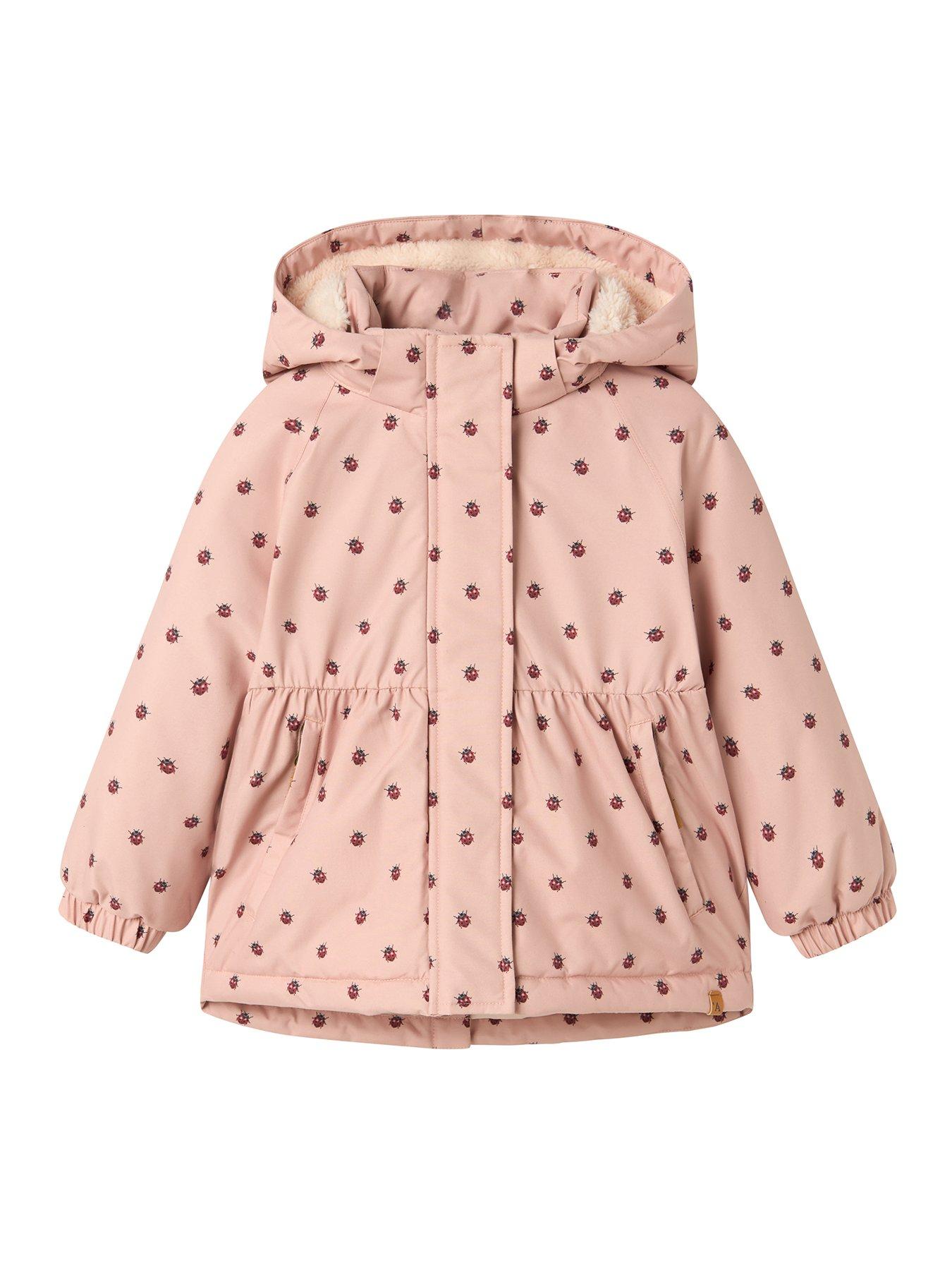Lil Atelier Mini Girls Ladybird Printed Coat - Pink