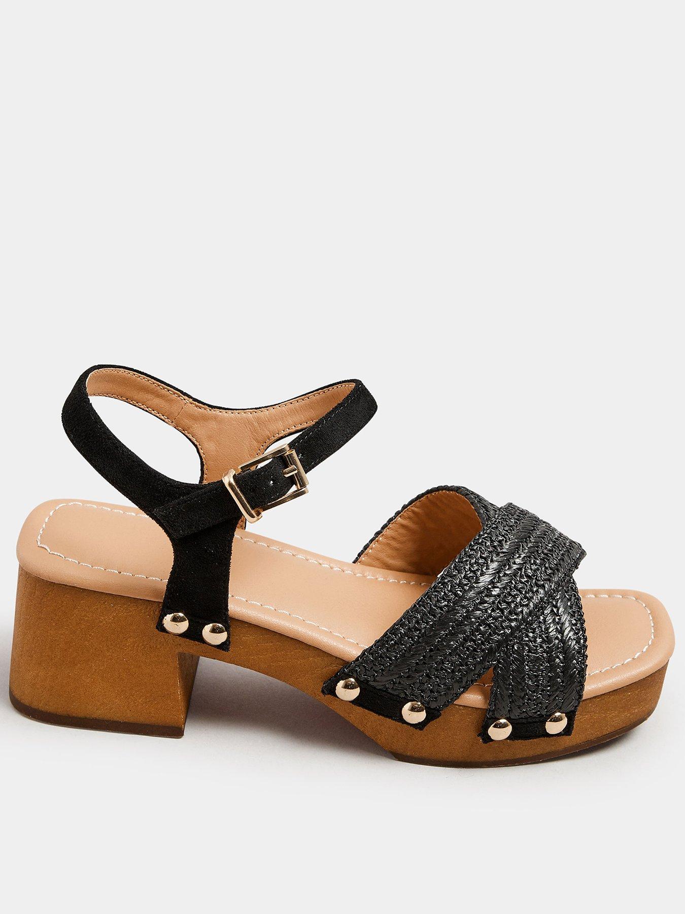 undefined Wide Fit Wooden Clog Sandal