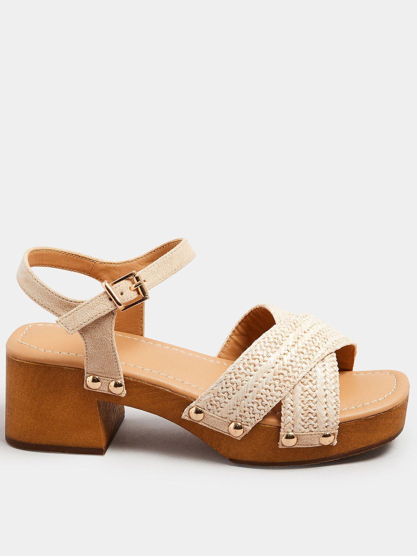 undefined Wide Fit Wooden Clog Sandal