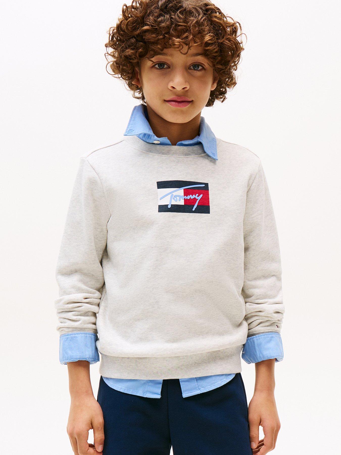 undefined Boys Script Flag Sweatshirt - Grey