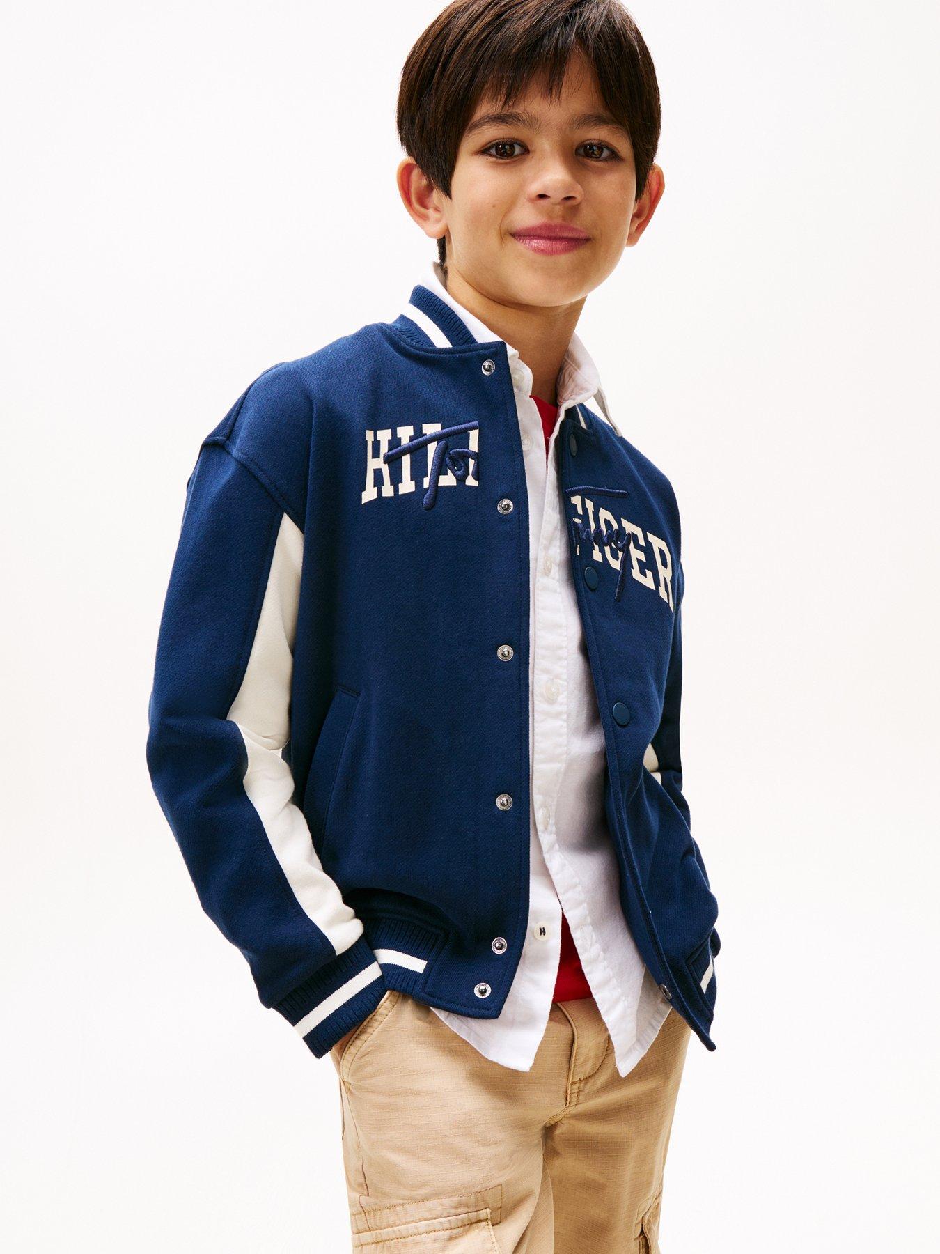 Tommy Hilfiger Boys Mixed Graphic Bomber Jacket - Navy