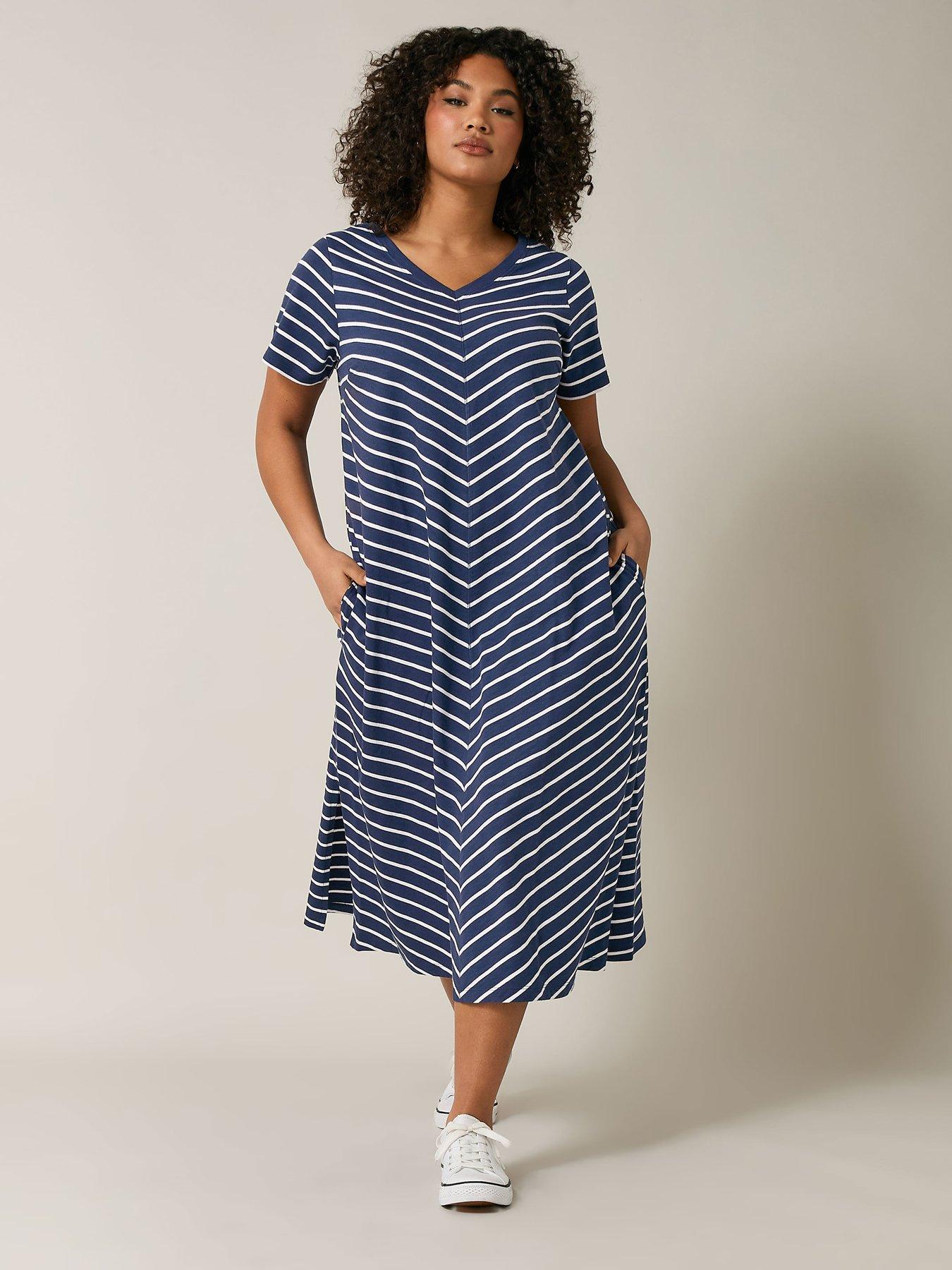 undefined Jersey Slub Dress - Blue