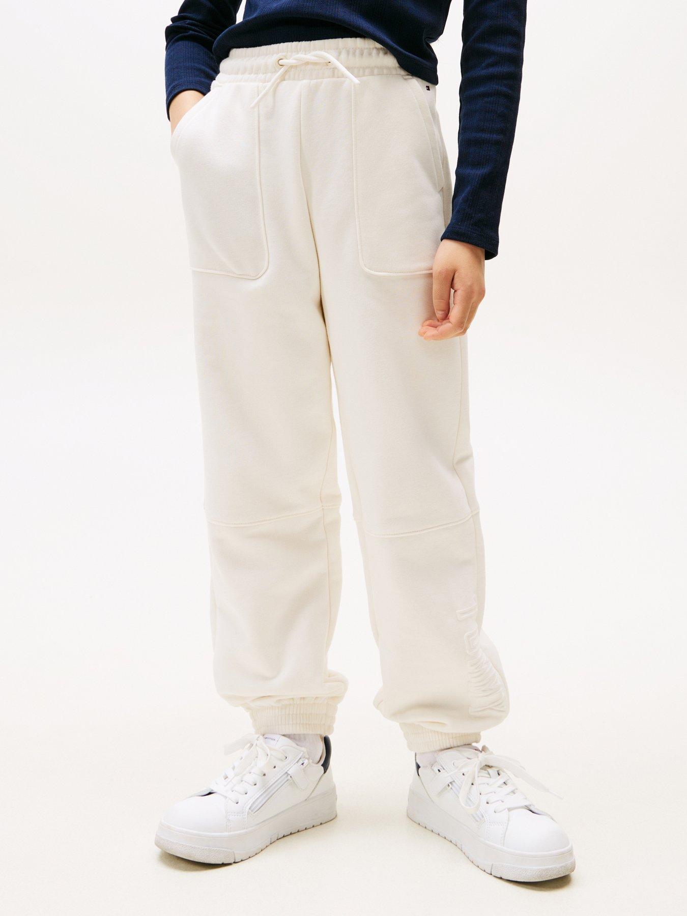 undefined Girls Puff Print Sweatpants - Cream